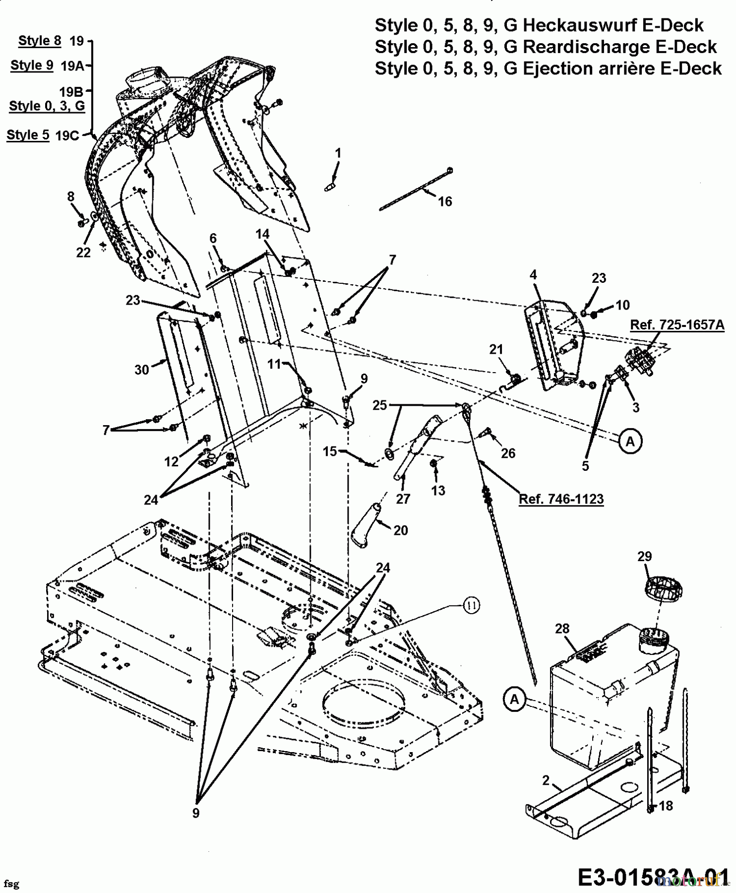  MTD Rasentraktoren 125/92 13AH455E600  (2002) Armaturenbrett
