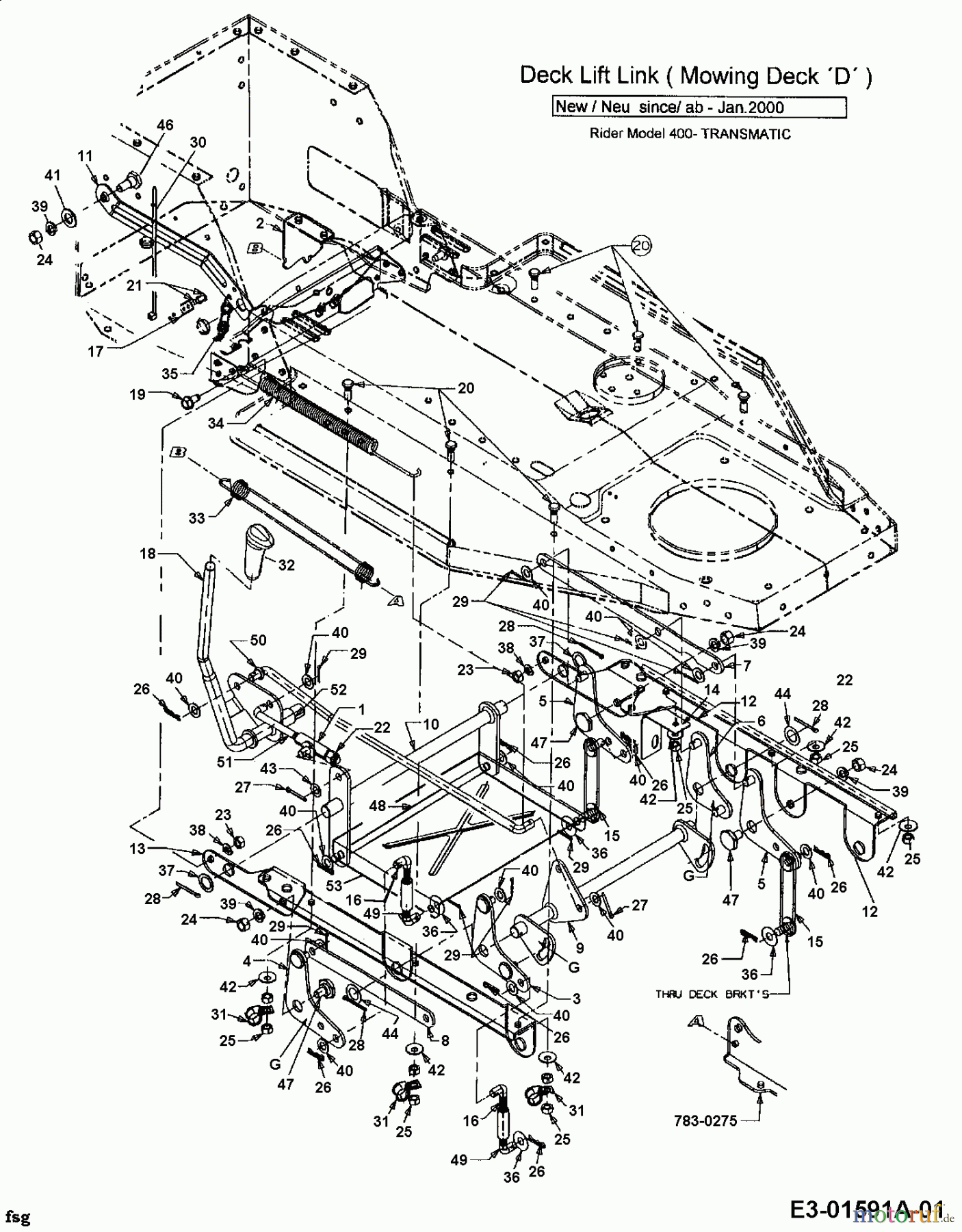  Budget Rasentraktoren BTR 1101 13A1450F619  (2001) Mähwerksaushebung