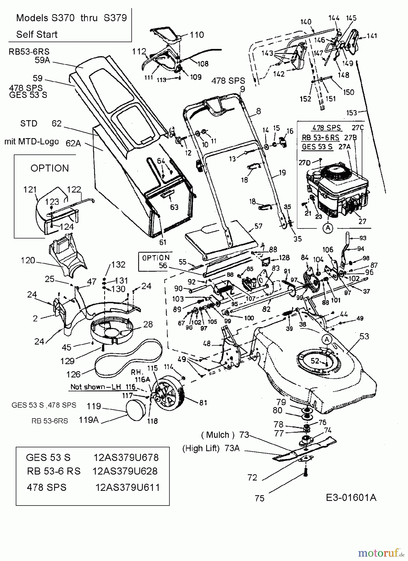 Raiffeisen Motormäher mit Antrieb RB 53 RS 12AS379U628  (2002) Grundgerät
