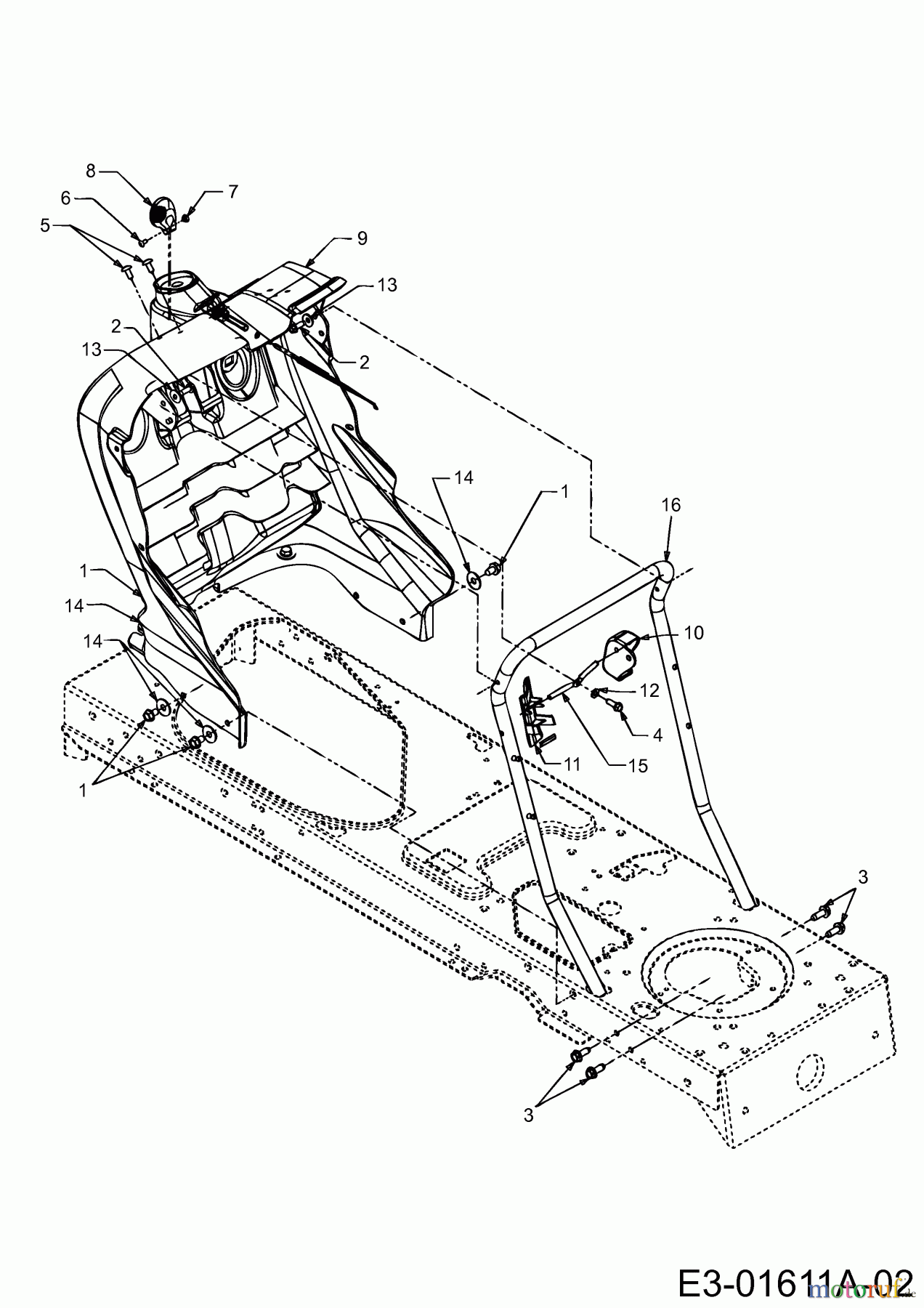  Efco Rasentraktoren Formula 107 H 13BA519G637  (2003) Armaturenbrett