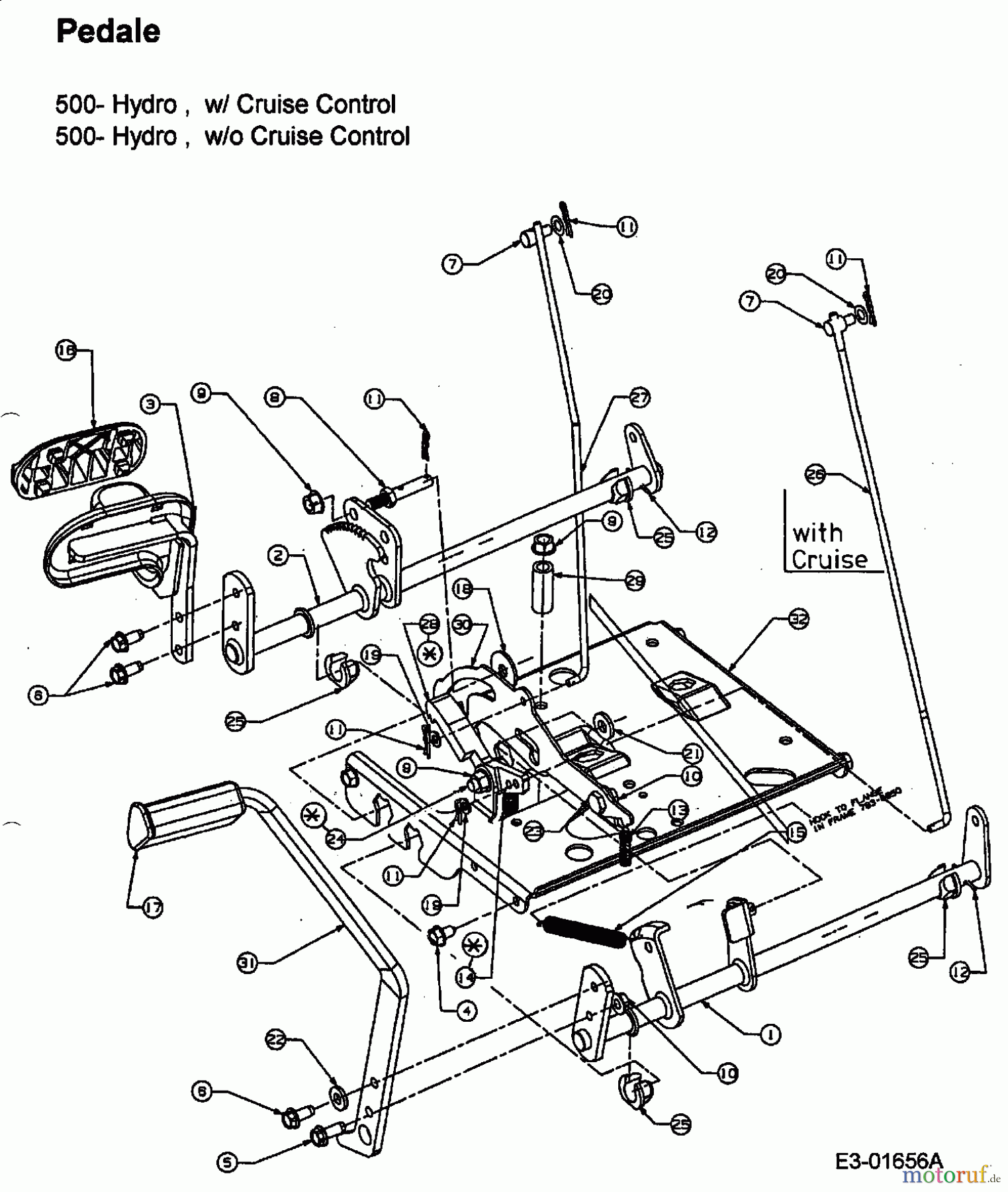  Efco Rasentraktoren Formula 107 H 13BA519G637  (2003) Pedale