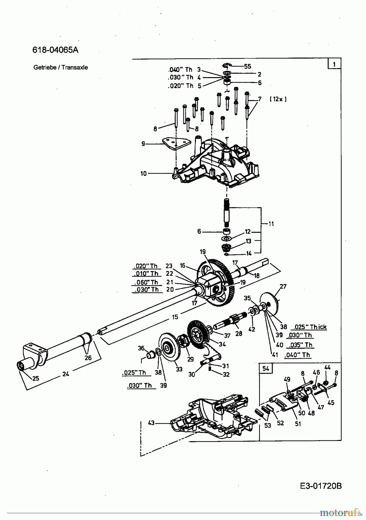  Lawnflite Rasentraktoren 807 13BA509G611  (2003) Getriebe