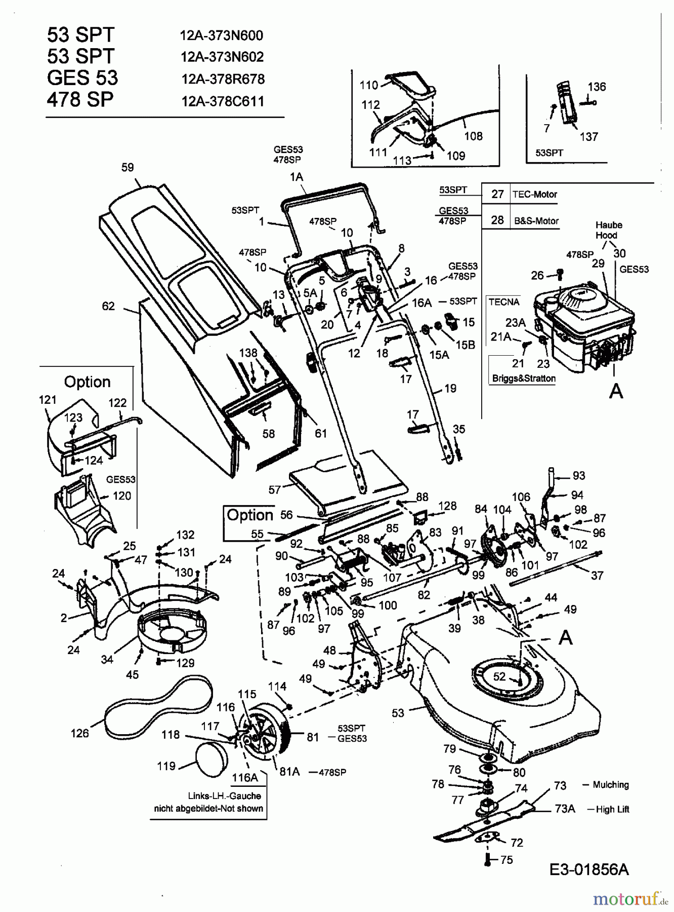  Lawnflite Motormäher mit Antrieb 478 SP 12A-378C611  (2003) Grundgerät