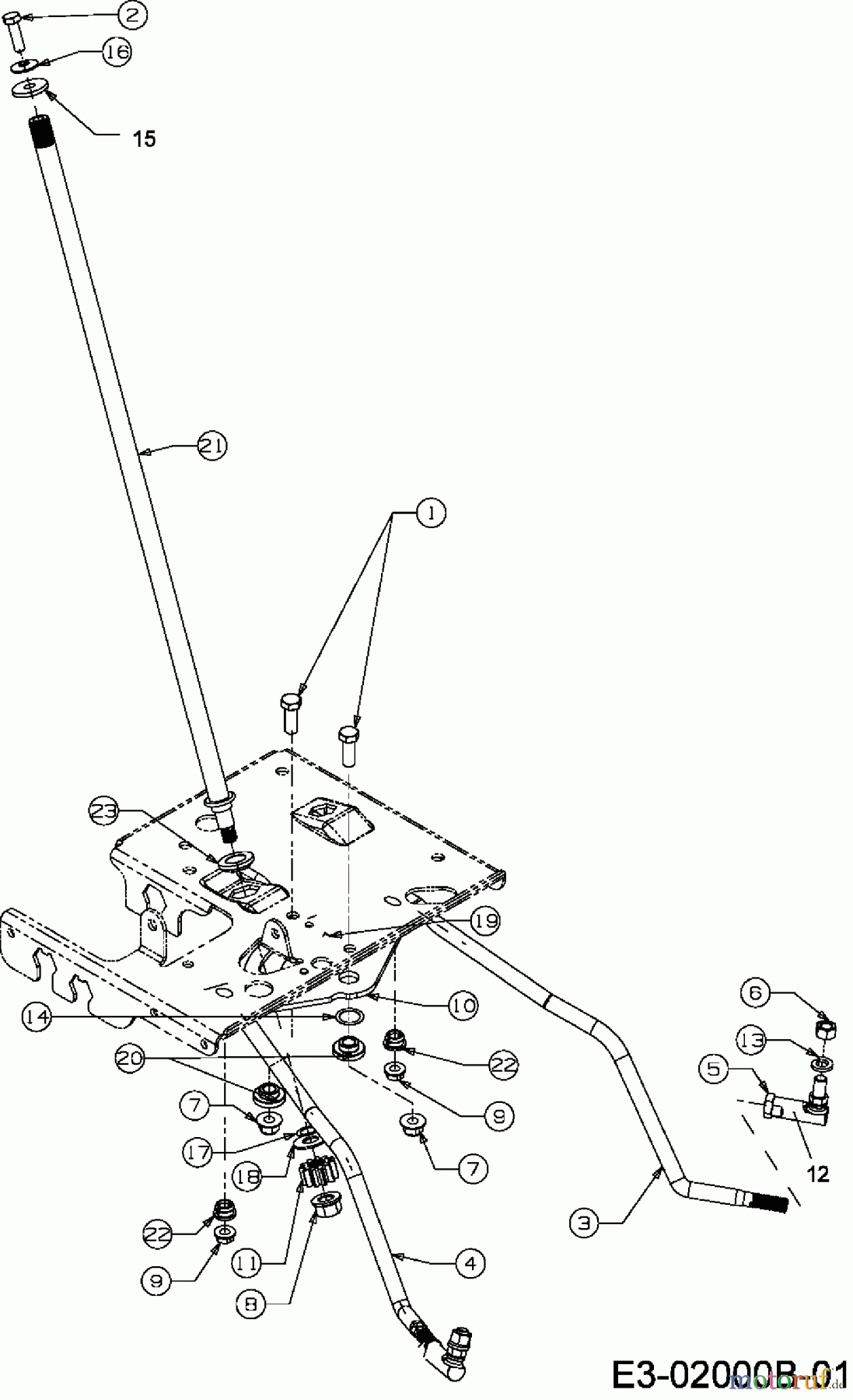  Bolens Rasentraktoren BL 200/105 H 13A7491N684  (2007) Lenkung