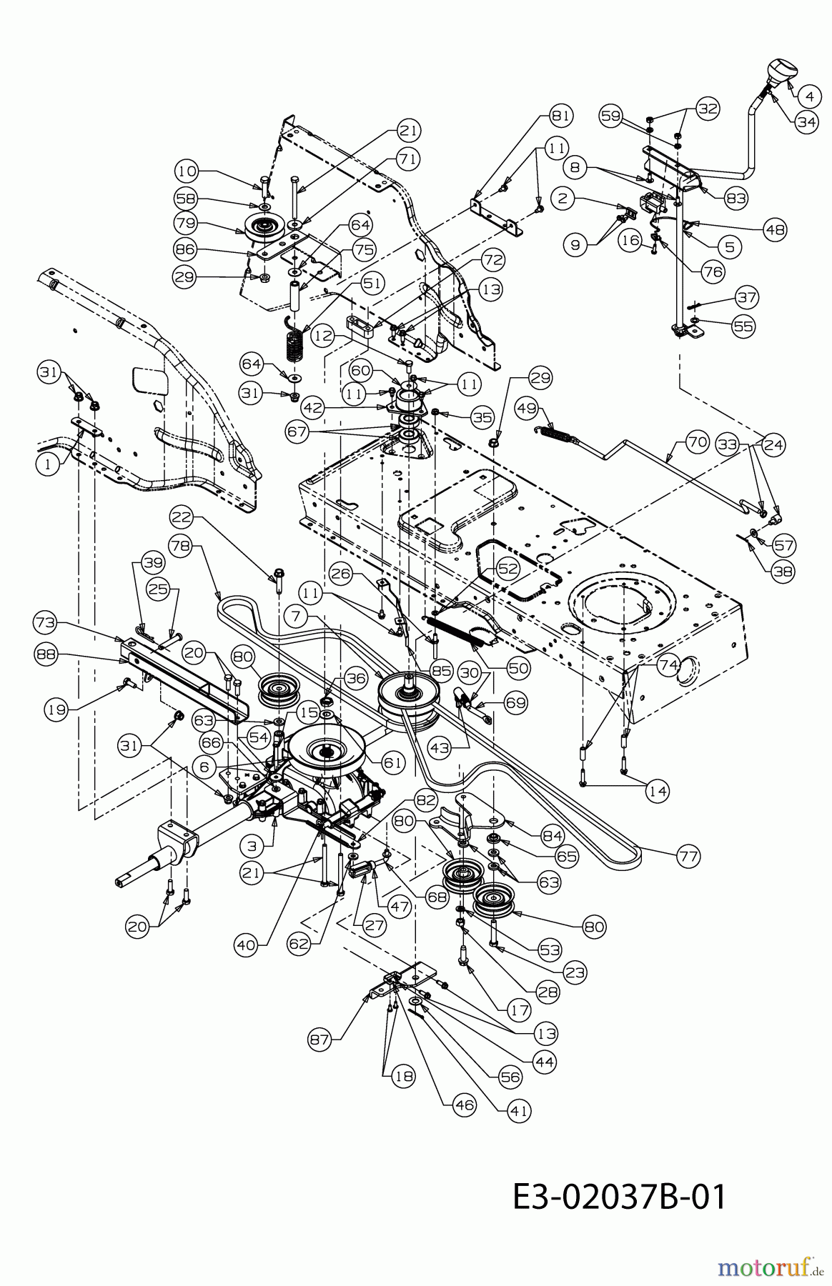  MTD Rasentraktoren RH 175/105 A 13A3488N600  (2005) Fahrantrieb