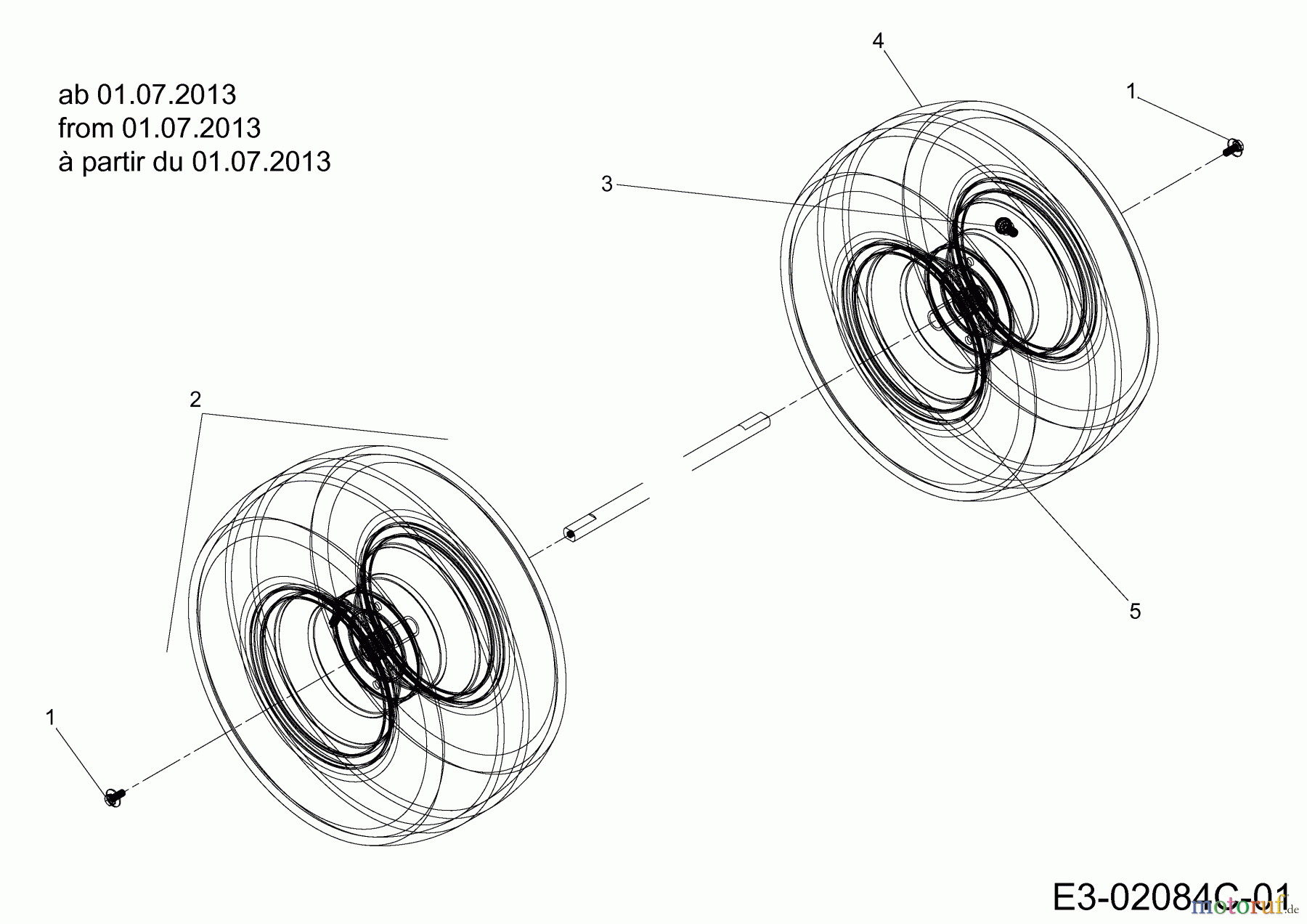  Guem Rasentraktoren GE 130 13HH763E607  (2015) Räder hinten 18x9.5 ab 01.07.2013