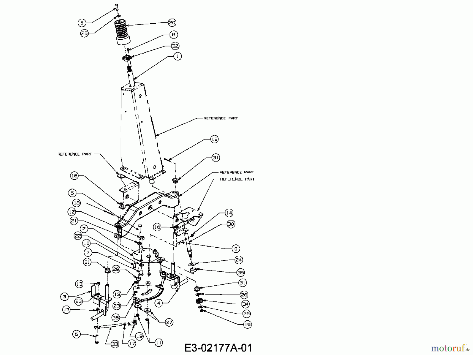  MTD Rasentraktoren Pinto E-Start 13B4065-678  (2004) Lenkung