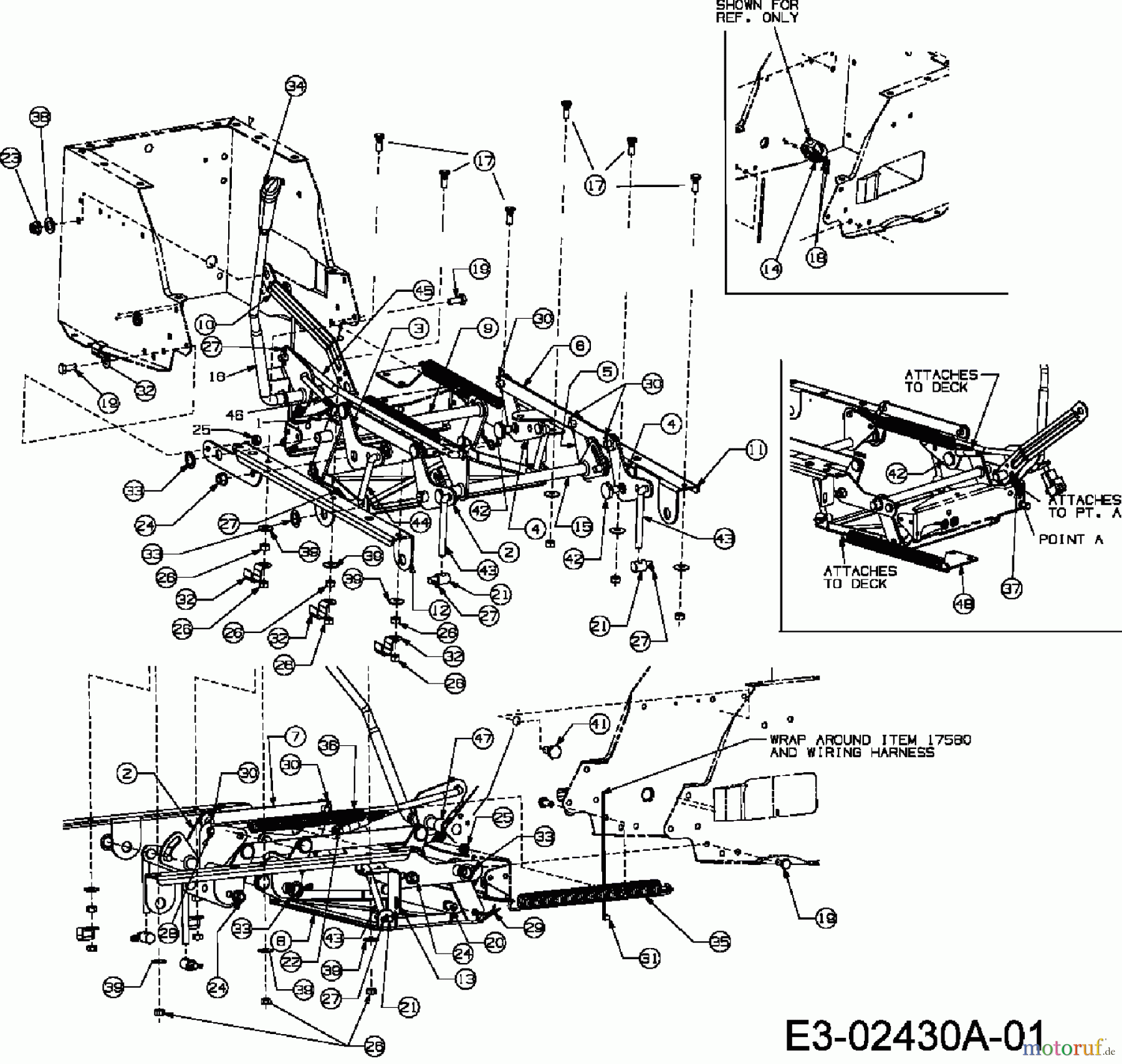 MTD Rasentraktoren RH 115/76 13D1452C400  (2006) Mähwerksaushebung