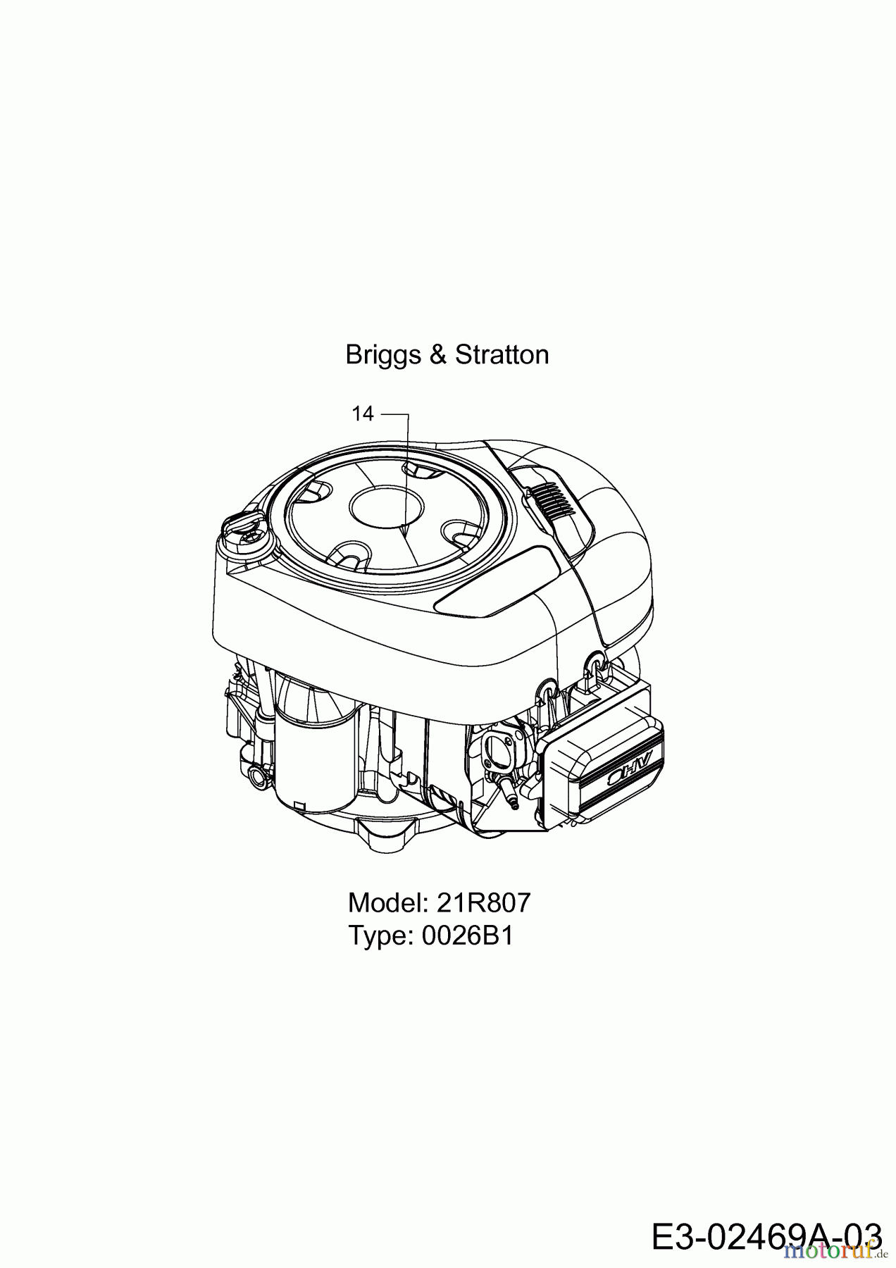  Wolf-Garten Rasentraktoren 92.130 T 13IH76WE650  (2018) Motor Briggs & Stratton