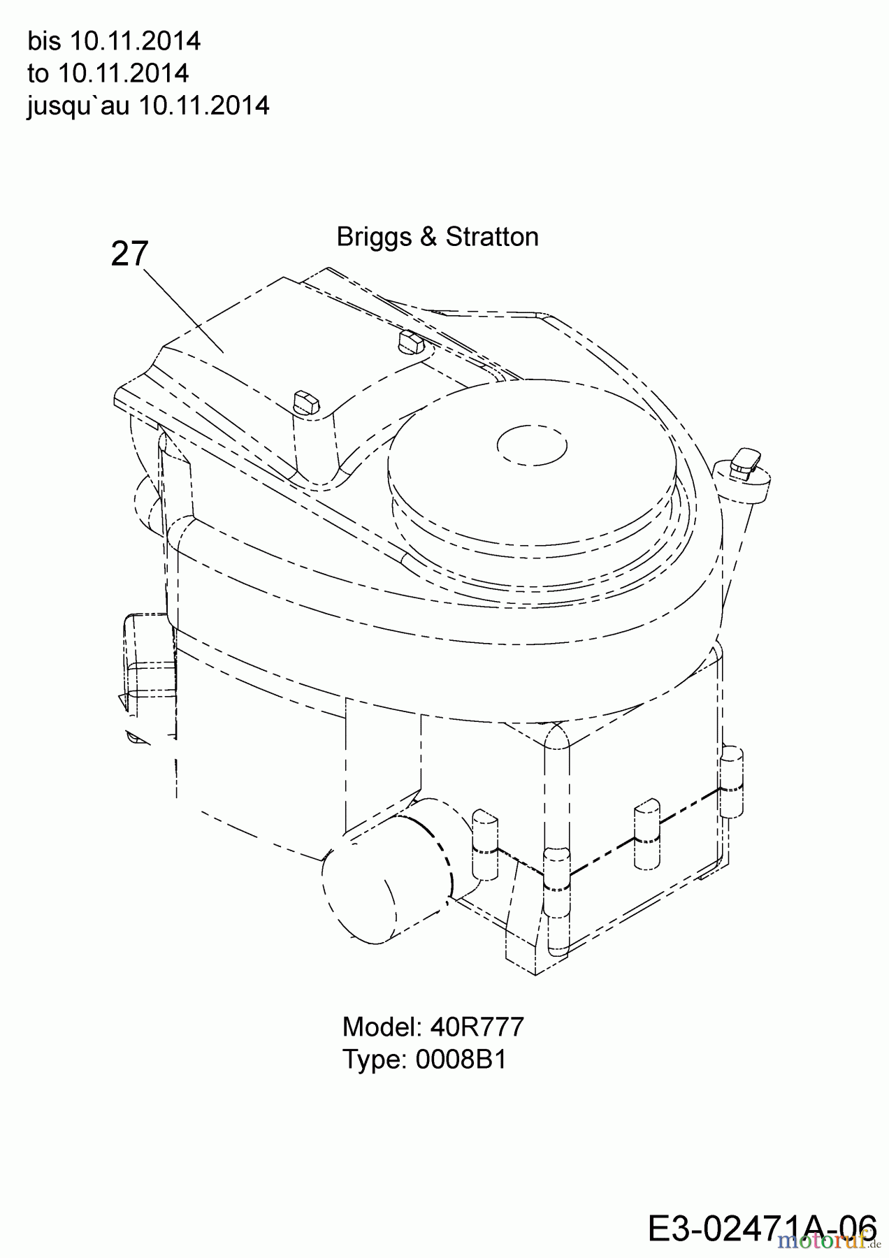 Masport Rasentraktoren HVT 4200 13AT93GS319 (2015) Motor Briggs & Stratton bis 10.11.2014