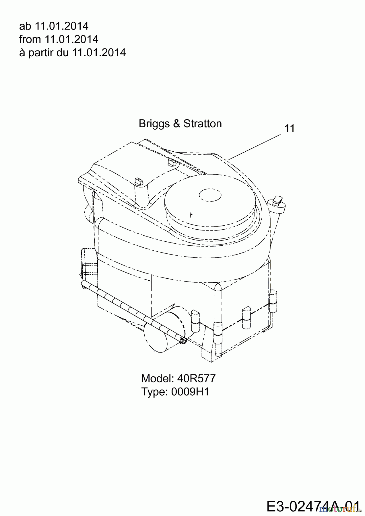  Bestgreen Rasentraktoren 160/92 T 13HT76KE615  (2014) Motor Briggs & Stratton