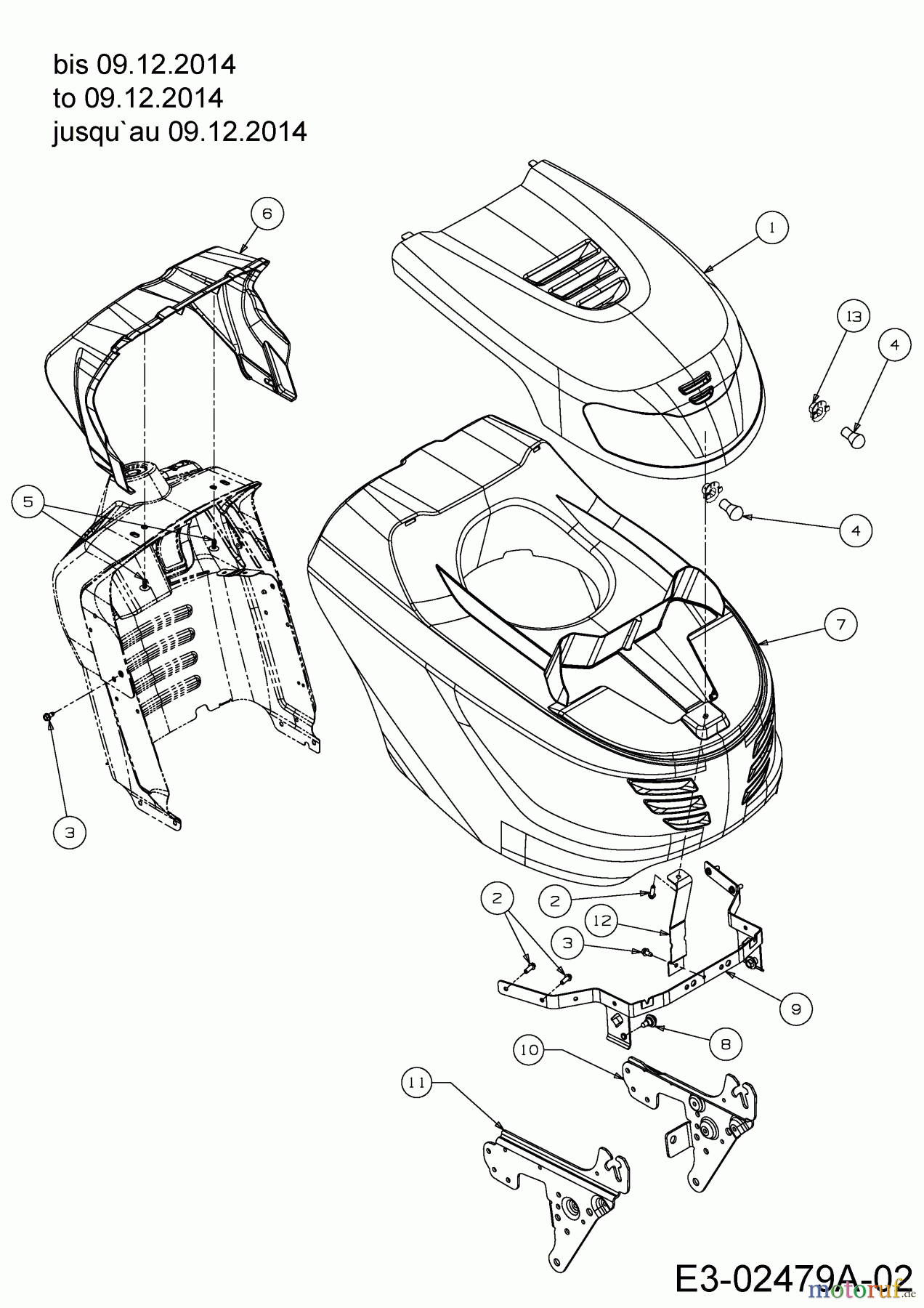  Colombia Rasentraktoren PX 16 B 96 H 13HM79GF646  (2015) Motorhaube G-Style bis 09.12.2014