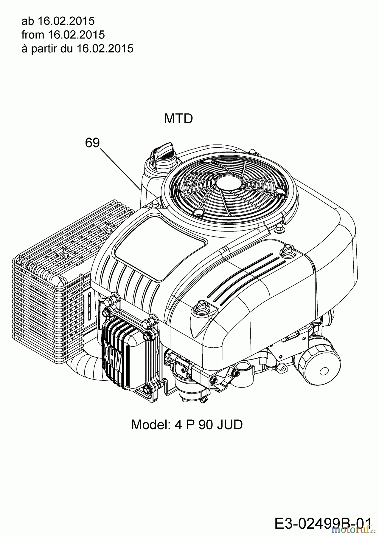 MTD Rasentraktoren 420/38 13A2765F308 (2015) Motor MTD