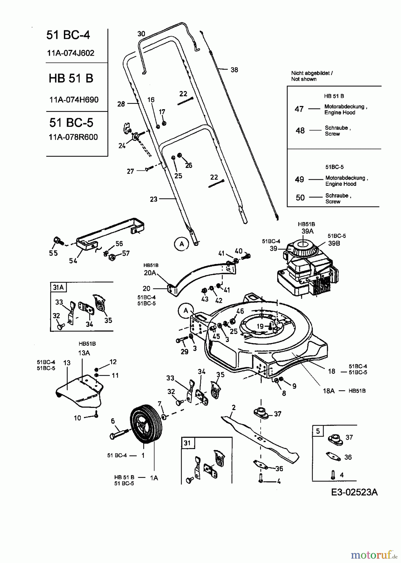  MTD Motormäher 51 BC-5 11A-078R600  (2005) Grundgerät
