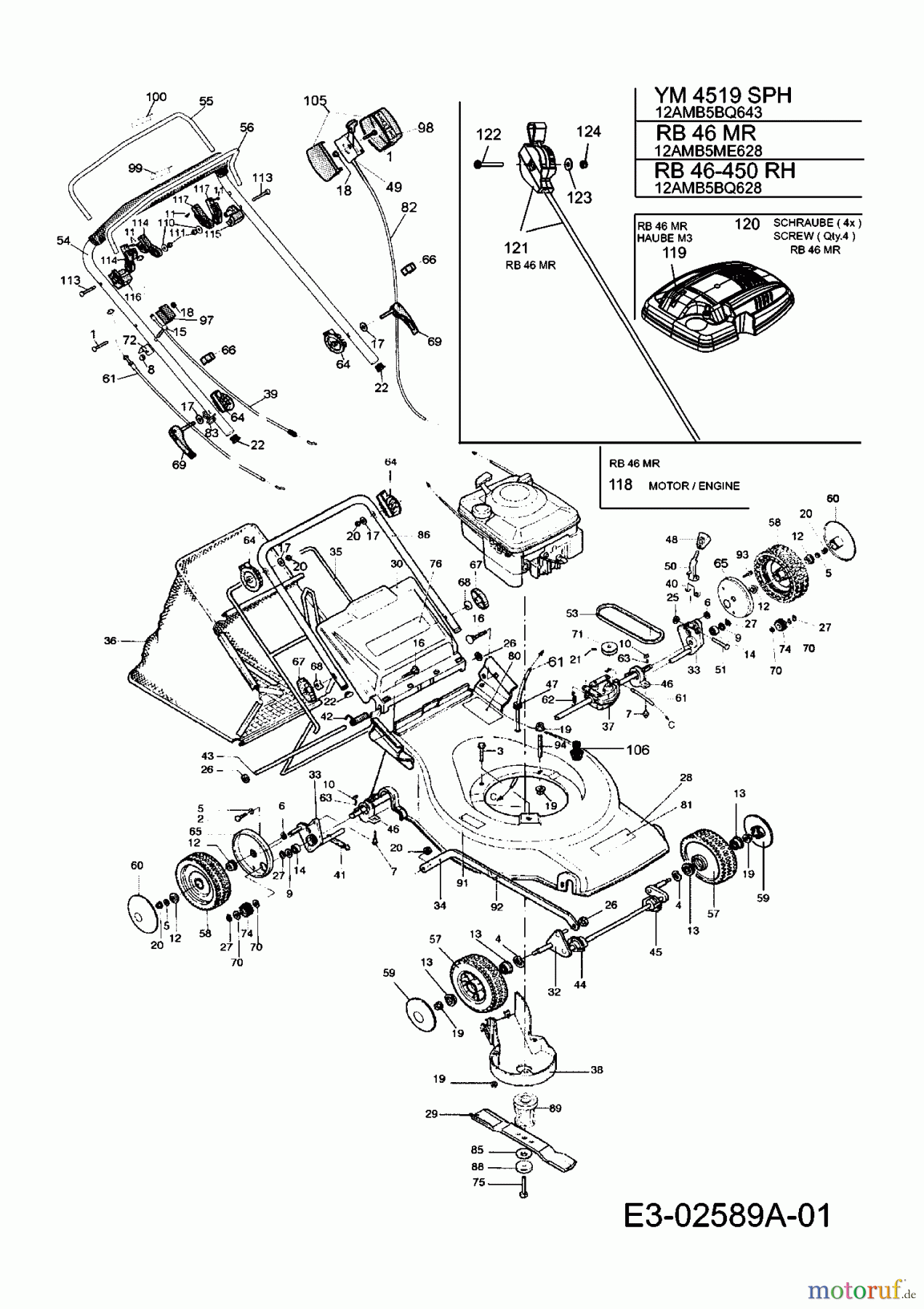  Raiffeisen Motormäher mit Antrieb RB 46 MR 12AMB5ME628  (2008) Grundgerät