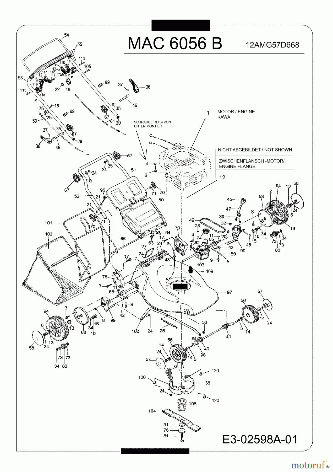  Mac Allister Motormäher mit Antrieb 6056 B 12AMG57D668  (2006) Grundgerät
