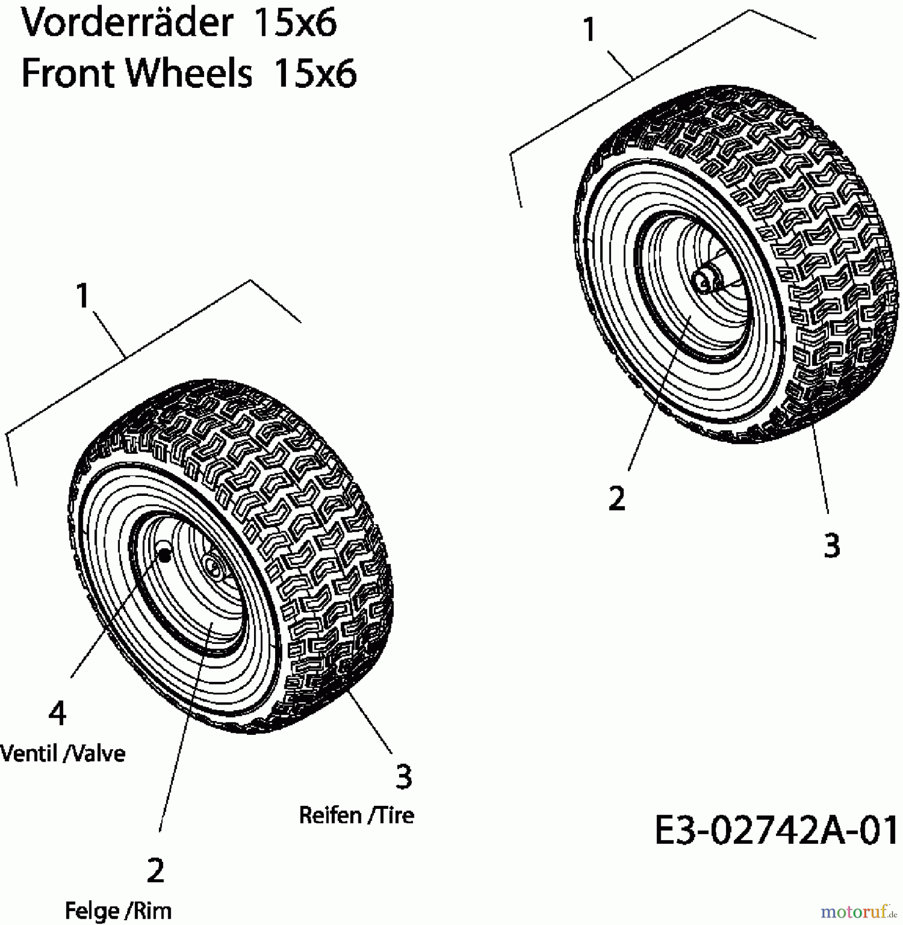  Efco Rasentraktoren Formula 97/13.5 T 13AH779F637  (2006) Räder vorne 15x6