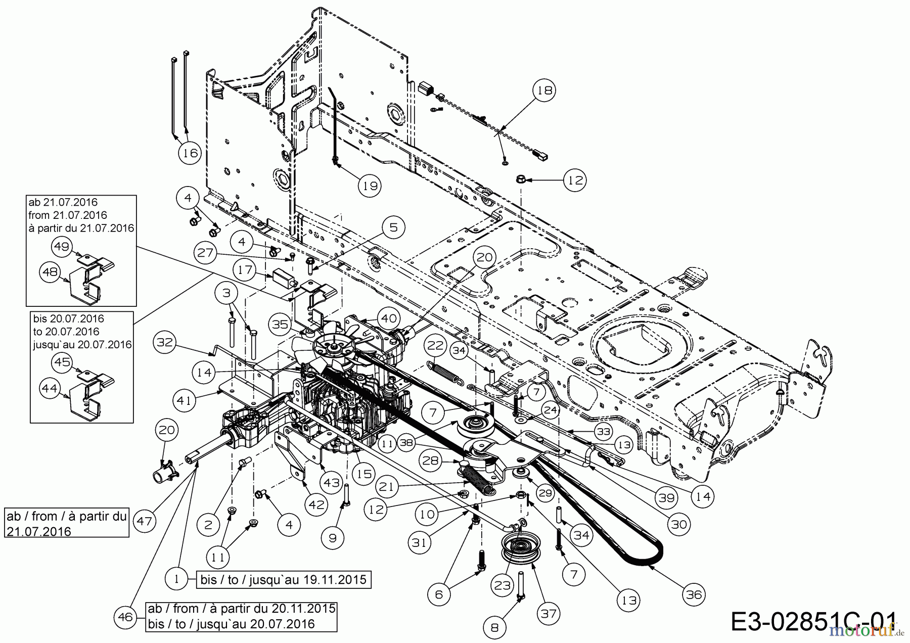  Massey Ferguson Rasentraktoren MF 46-22 SH 13HP93GT695  (2016) Fahrantrieb