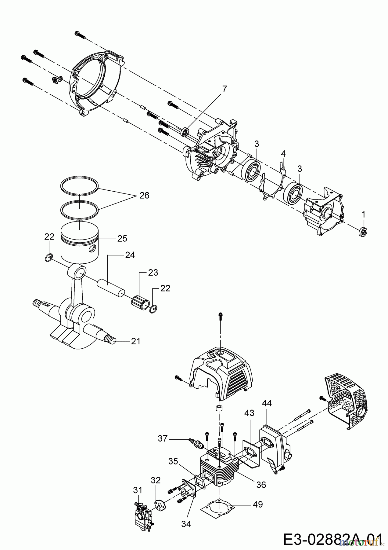 Mastercut Motorsensen 2043 B 41AD0UYB659  (2014) Auspuff, Kolben, Kurbelwelle, Vergaser