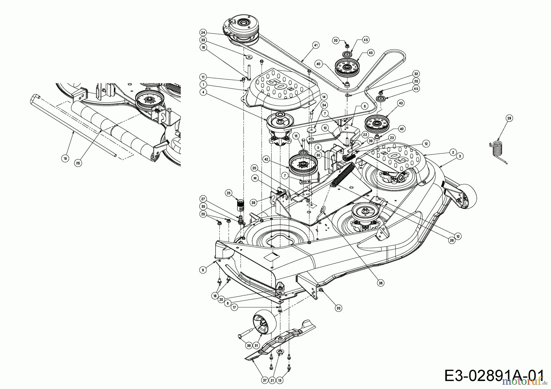  Massey Ferguson Zero Turn MF 50-22 ZT 17AICACP695  (2014) Mähwerk P (50