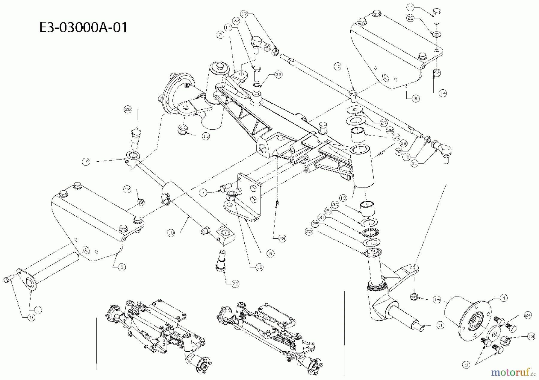  Massey Ferguson Kompakttraktoren MF 22-20 GC 54AE52L-695  (2007) Vorderachse
