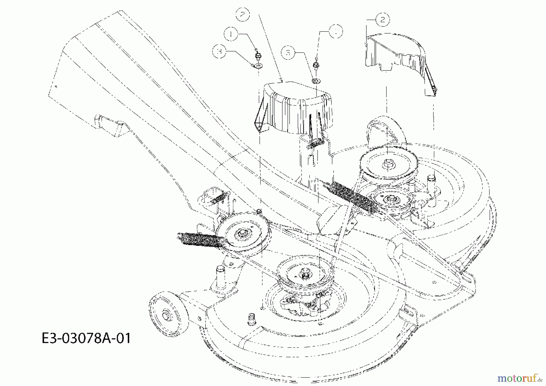 Massey Ferguson Rasentraktoren MF 41-20 RD 13AE51CN695  (2007) Abdeckungen Mähwerk E, N