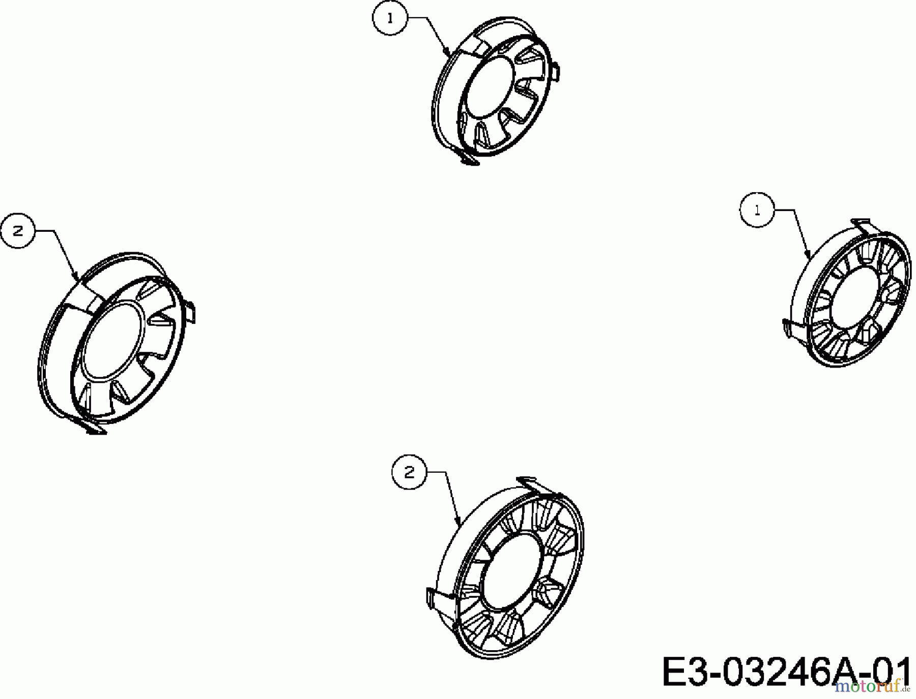  Bolens Elektromäher BL 1033 EP 18C-M4D-684  (2007) Radkappen