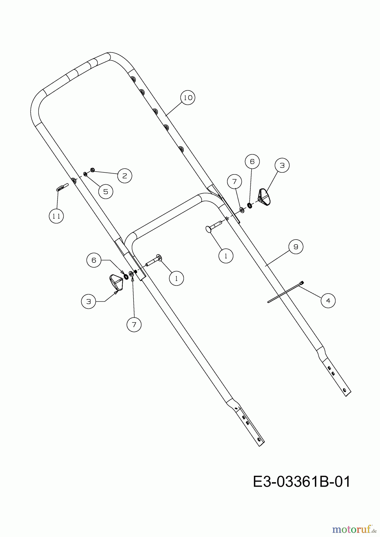  MTD Motormäher mit Antrieb 46 SPHM-HQ 12D-J2AQ616  (2012) Holm