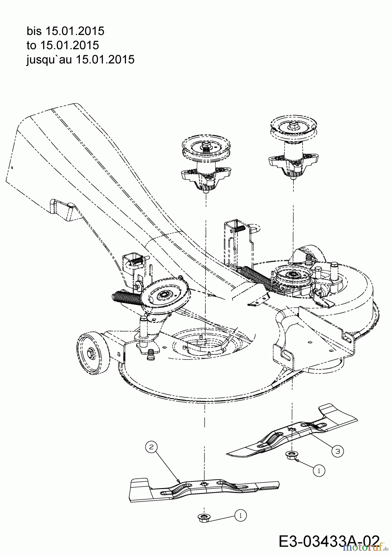 Gartenland Rasentraktoren GL 13.5/92 T 13HH77GE640 (2015) Messer bis 15.01.2015