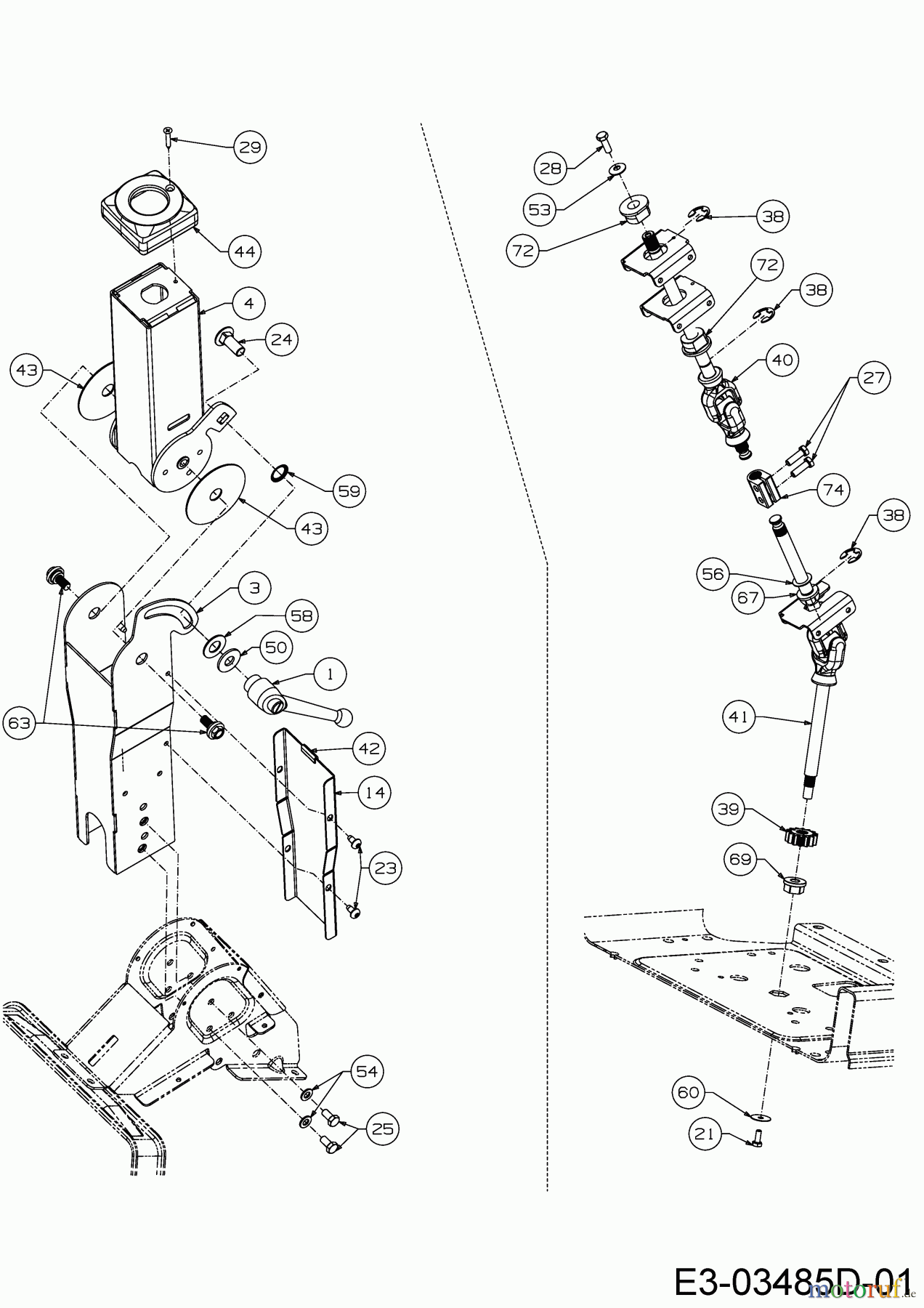  Cub Cadet Zero Turn XZ3 122 17BIDGHB603  (2017) Lenksäule