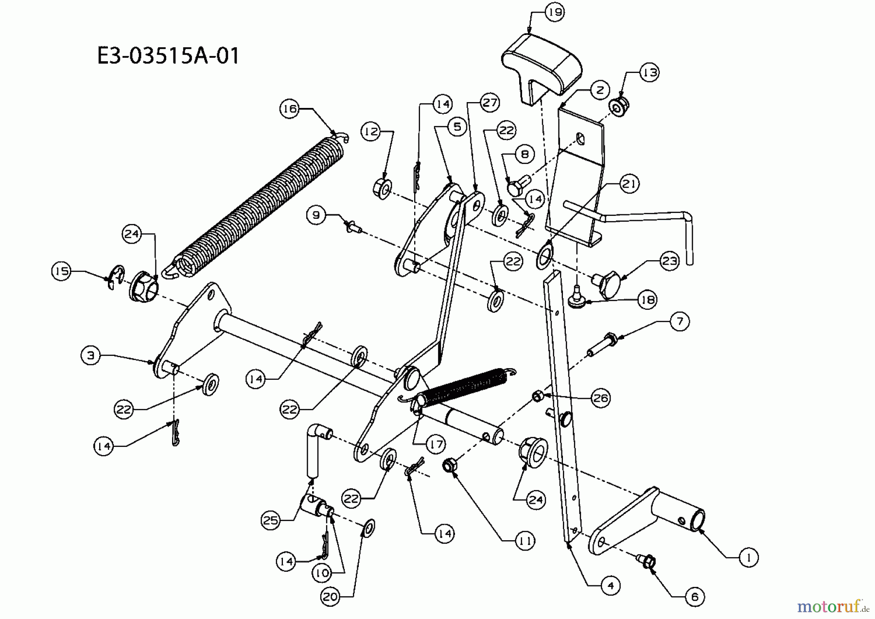 MTD Rasentraktoren Minirider 60 13A6054-600  (2008) Mähwerksaushebung