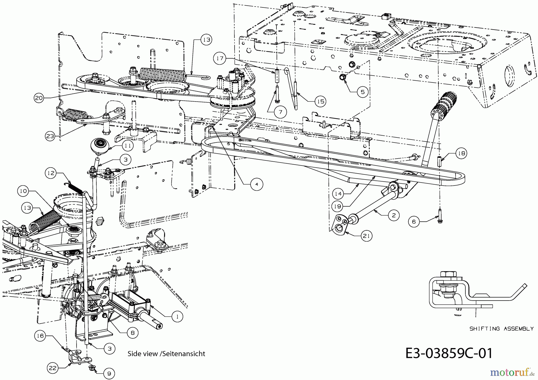  Grey-Line Rasentraktoren 125-92 13AH761E680  (2011) Fahrantrieb, Pedal, Schalthebel