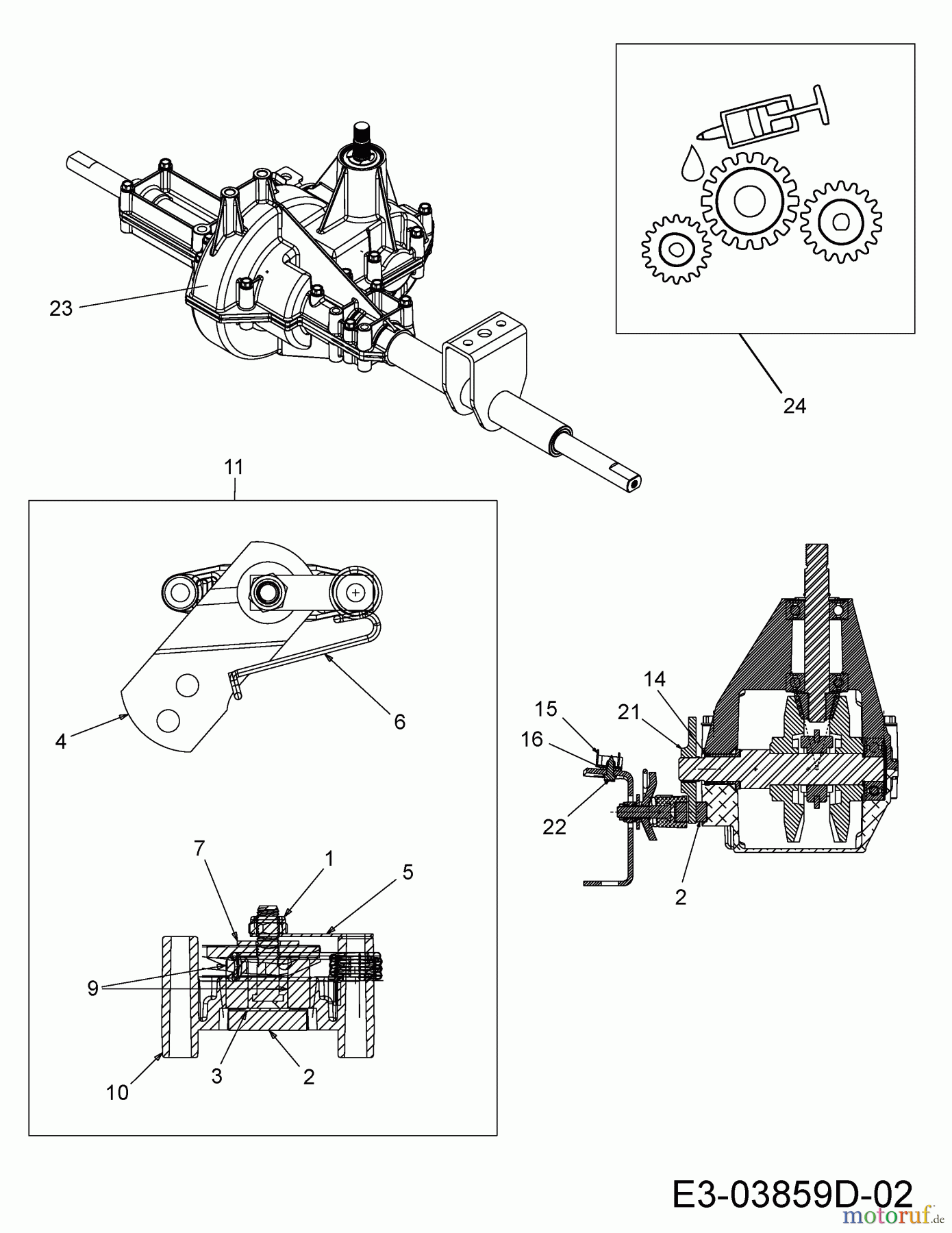  Rasor Rasentraktoren 130/92 T 13AH775E618  (2011) Bremse, Getriebe