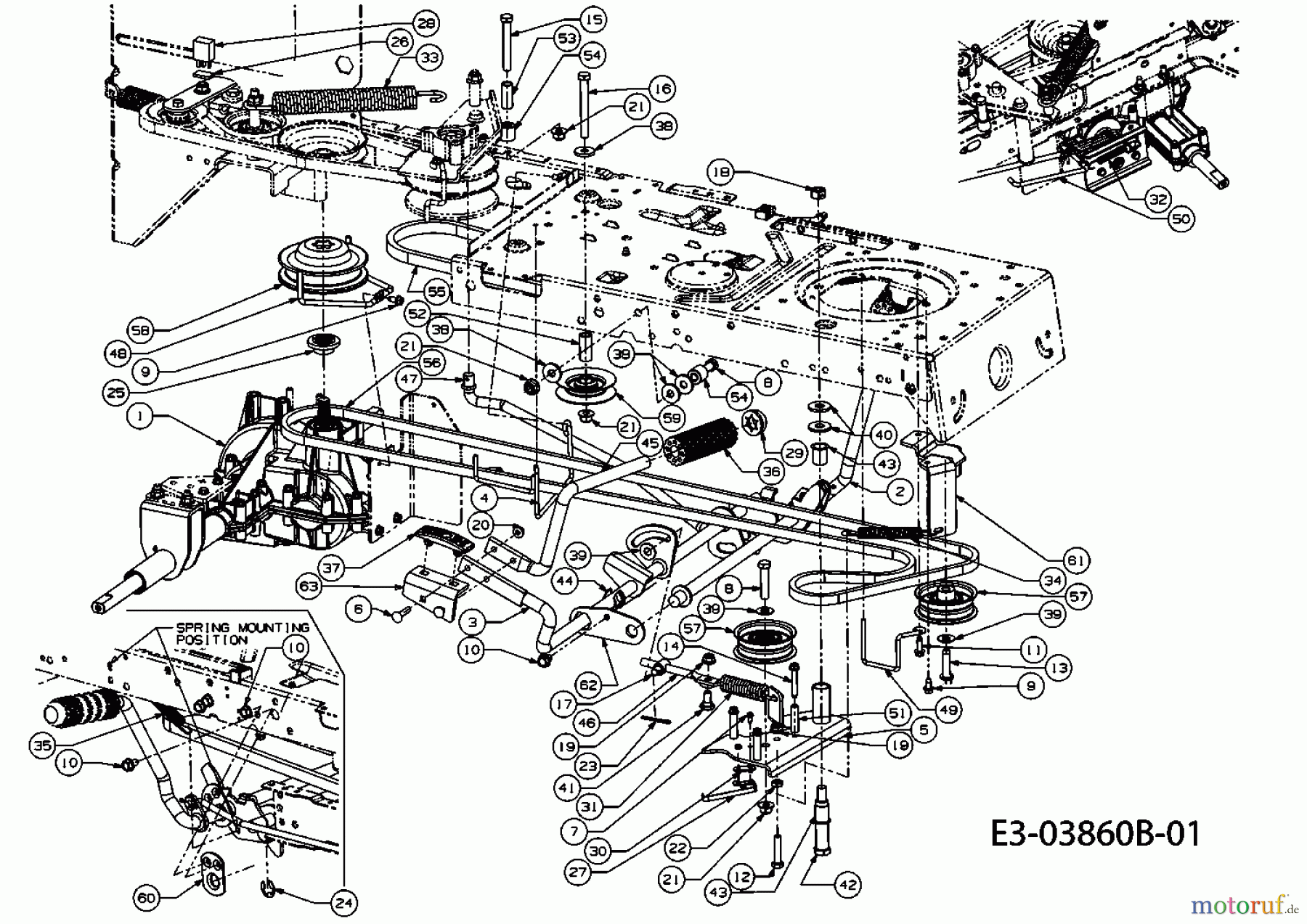  Bolens ältere Modelle Rasentraktoren BL 175/105 AT 13AN785N684  (2008) Fahrantrieb, Pedale