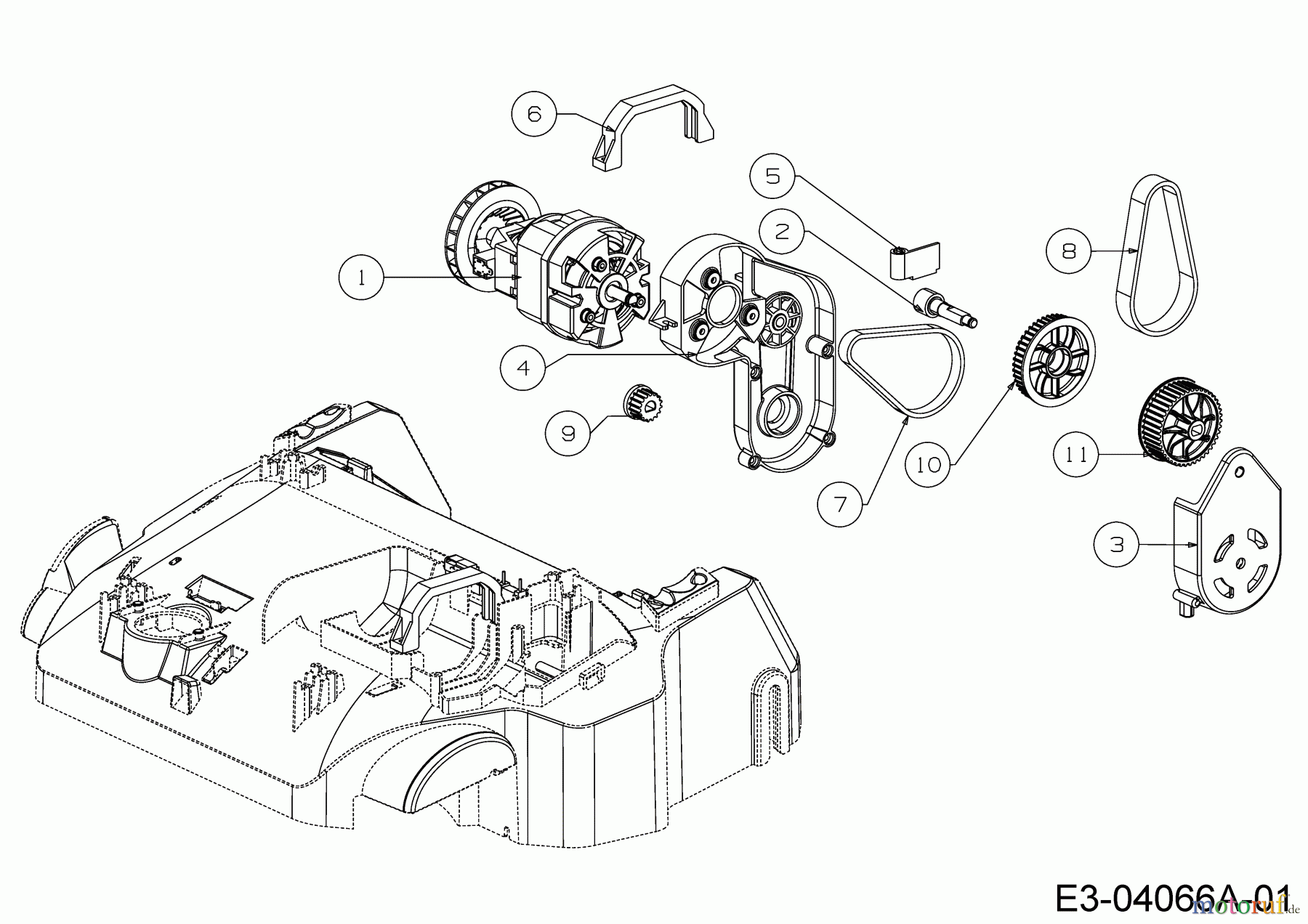  Wolf-Garten Elektrovertikutierer VA 378 E 16AFFHPA650  (2018) Antrieb