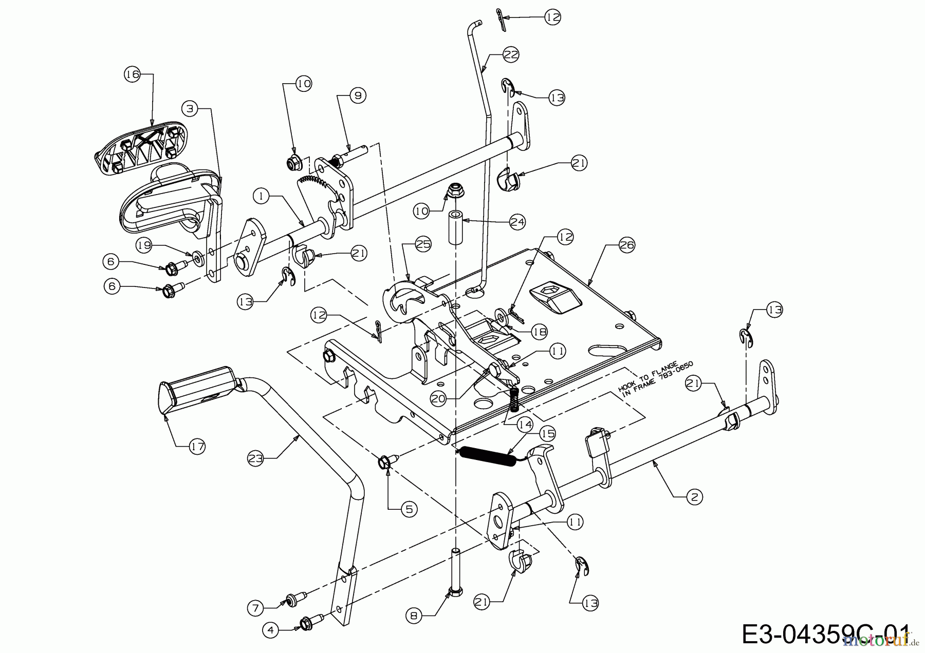  Oleo-Mac Rasentraktoren Krosser 92/16 H 13CG49KE436  (2011) Pedale