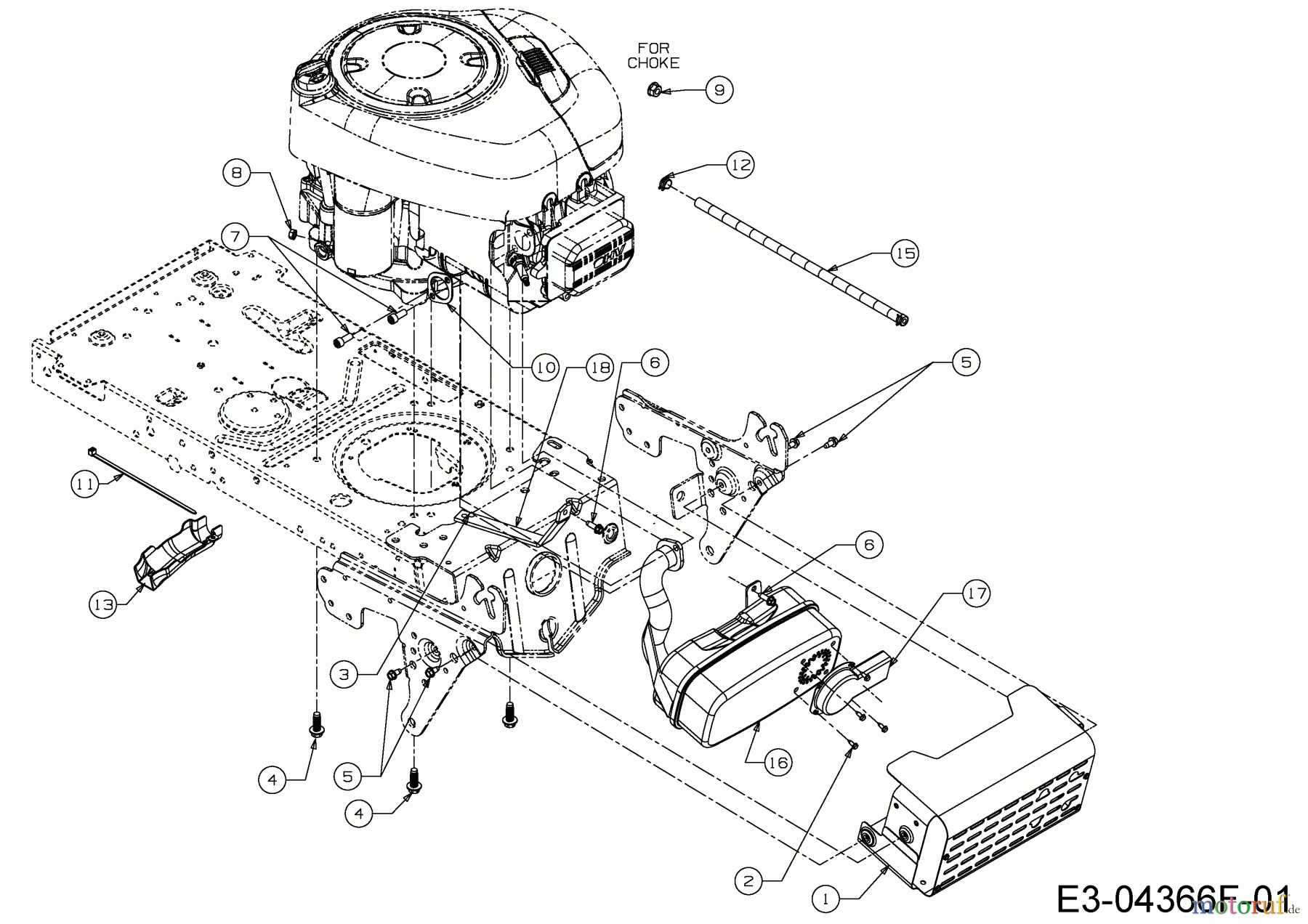  MTD Rasentraktoren BE 107 T 13HM76KG648  (2015) Motorzubehör