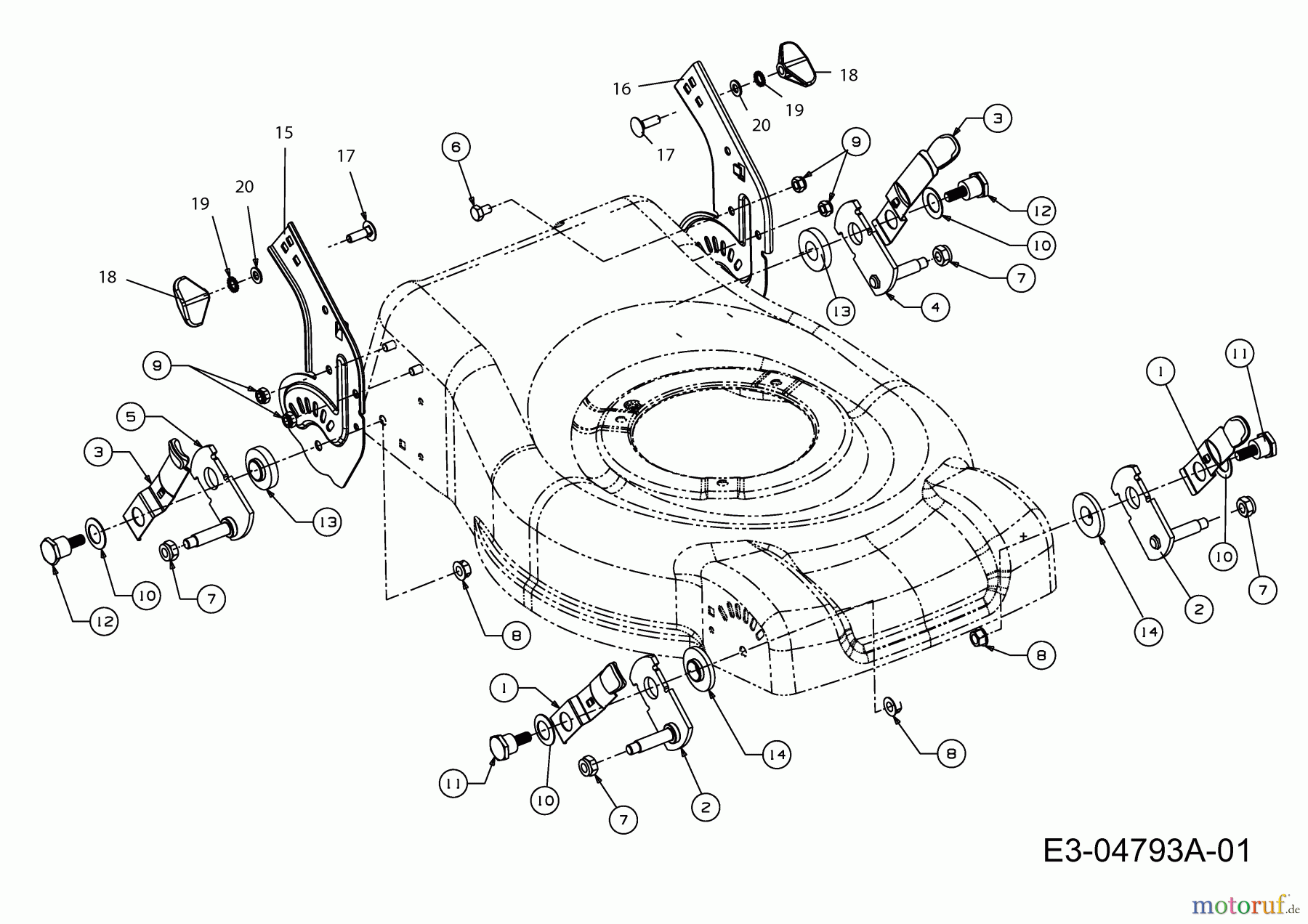  MTD Motormäher DL 46 P 11A-J1M8677  (2015) Schnitthöhenverstellung