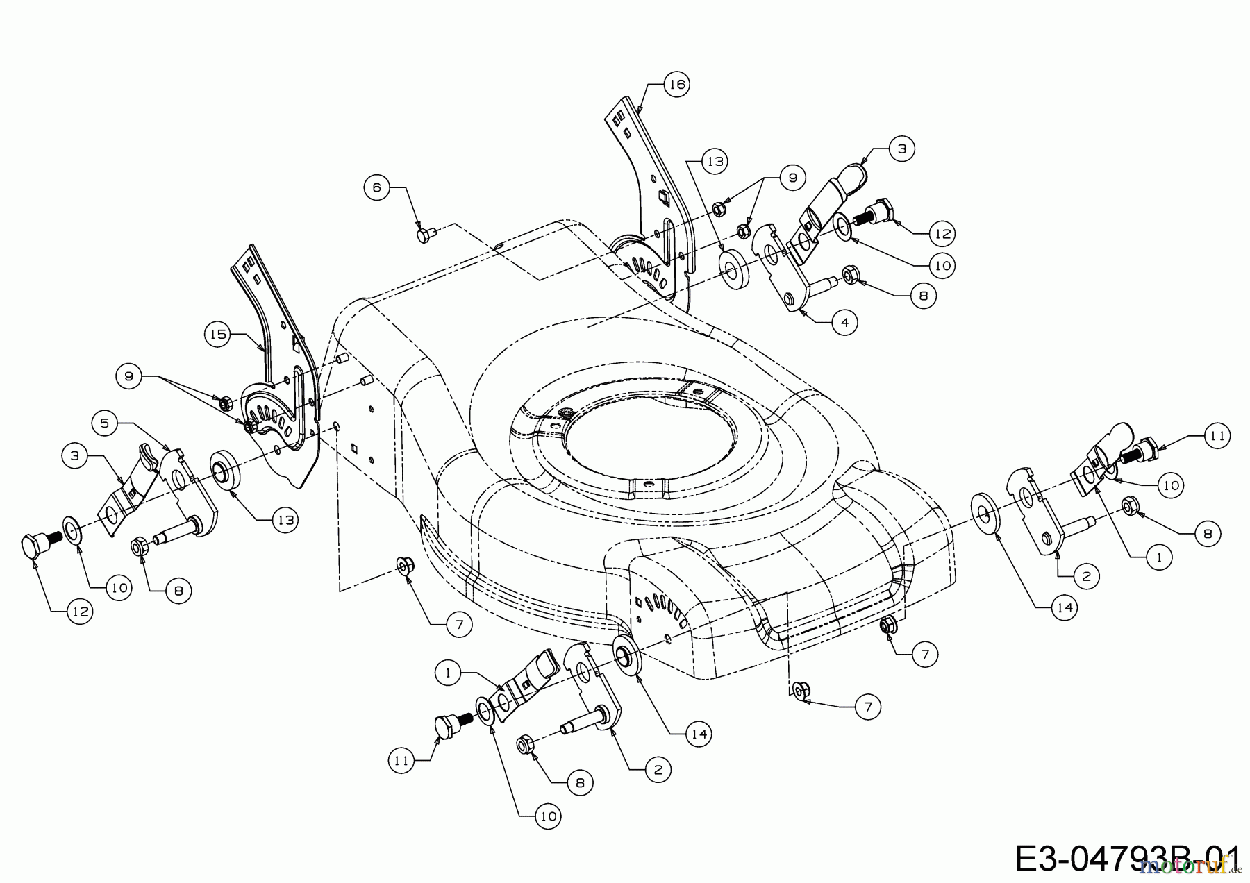  MTD Motormäher MTD 46 11A-J1SJ600  (2018) Achsen, Höhenverstellung