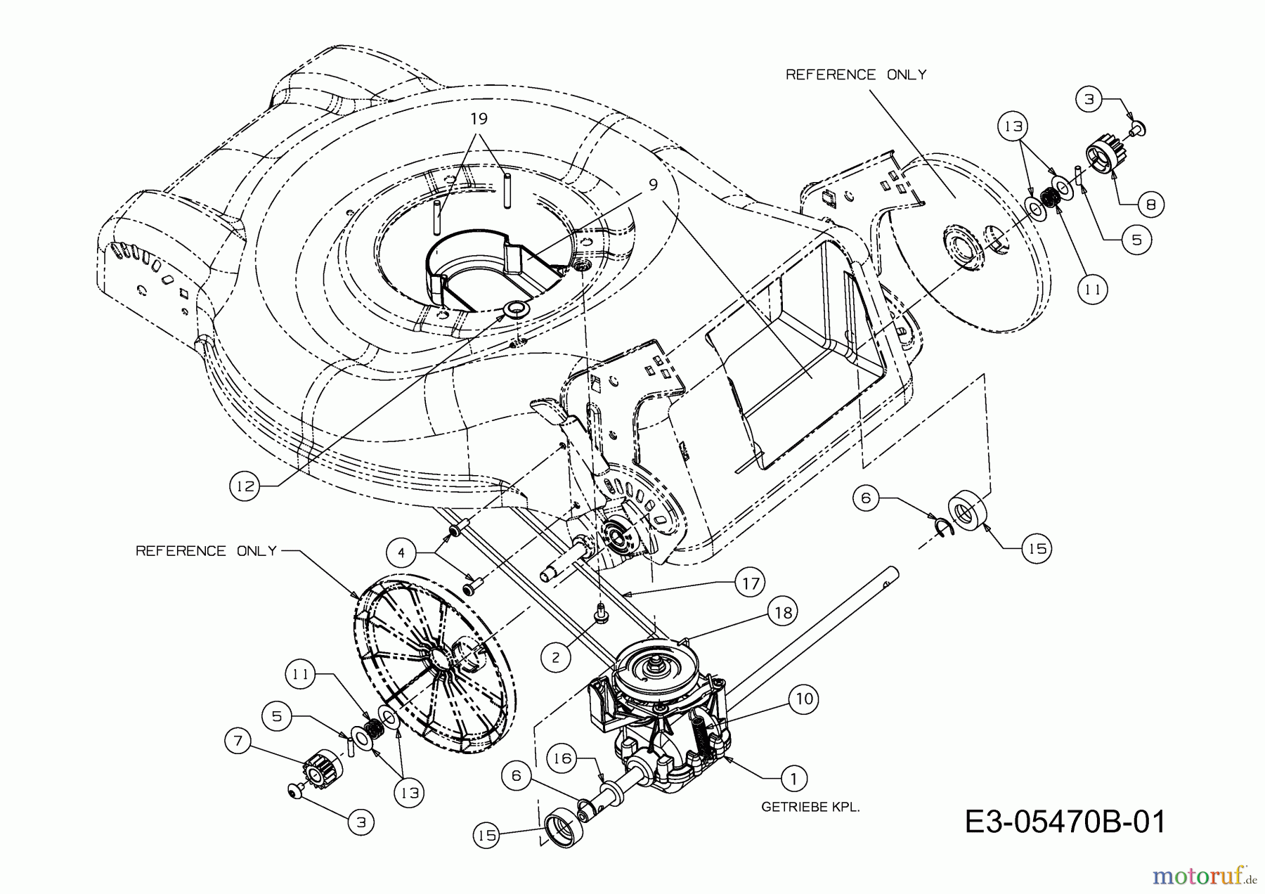  Gartenland Motormäher mit Antrieb 511.GLS 46 A 12D-J2JD640  (2011) Getriebe