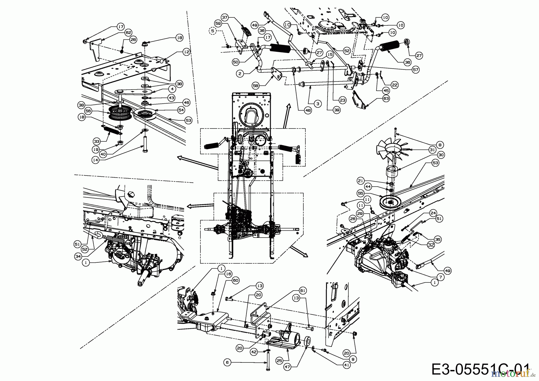  B Power Rasentraktoren BT 155-92 AH 13AM713E615  (2013) Fahrantrieb