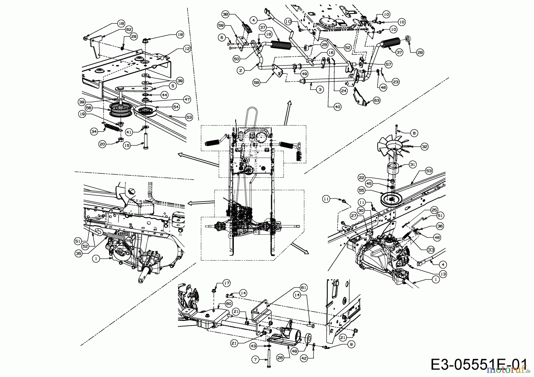  Mr. Bricolage Rasentraktoren BT 155-92 AH 2 13HM71KE648  (2015) Fahrantrieb
