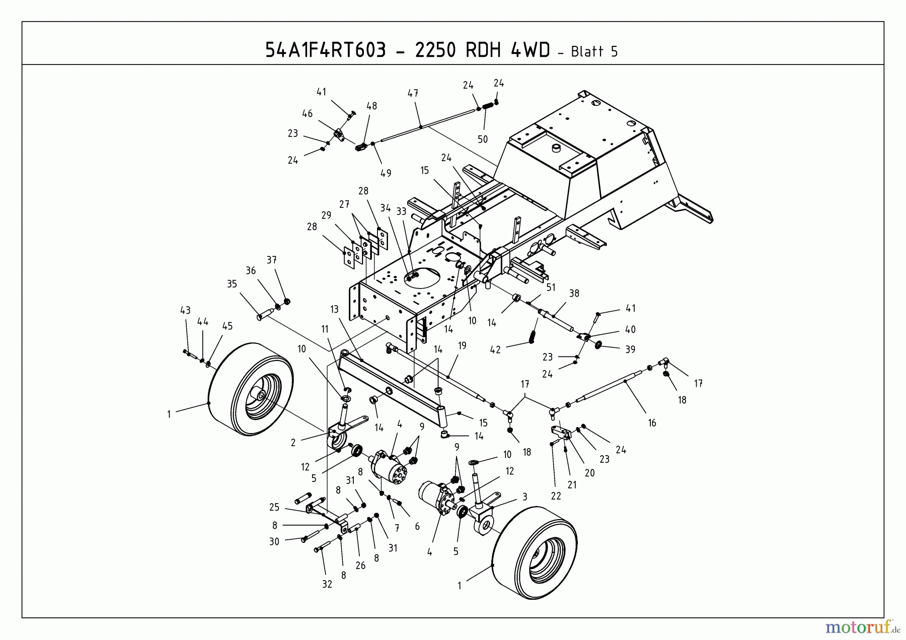  Massey Ferguson Kompakttraktoren MF 21-25 RD 4 WD 54A1F4RT695  (2010) Räder vorne, Vorderachse