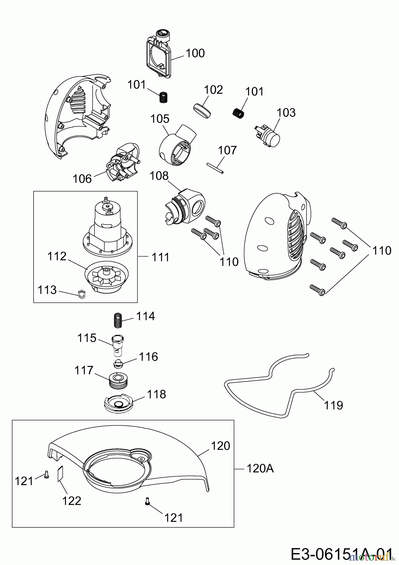  Wolf-Garten Akkutrimmer Li-Ion Power GT 815 7134880 Serie G  (2011) Elektromotor, Fadenspule