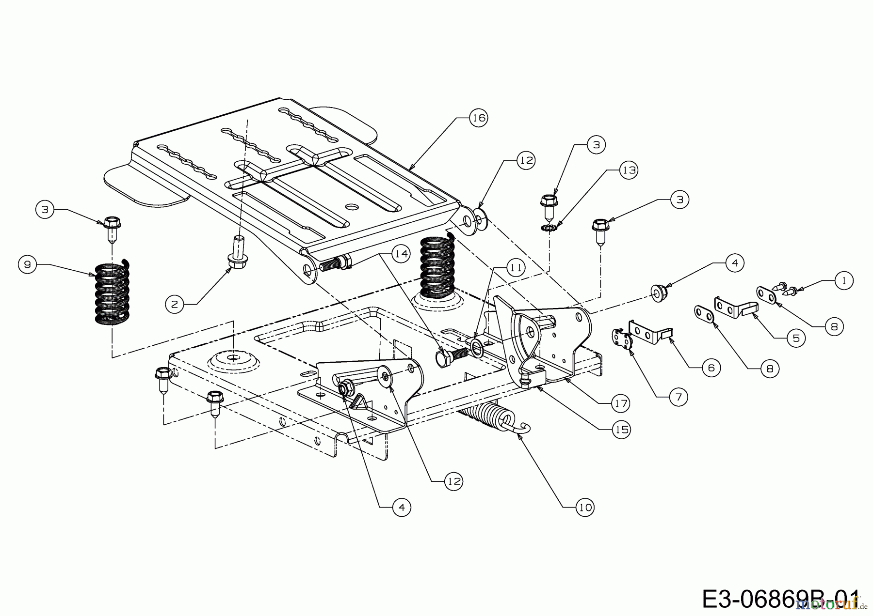  MTD Rasentraktoren 20/42 Automatic 13AT785S306  (2017) Sitzträger