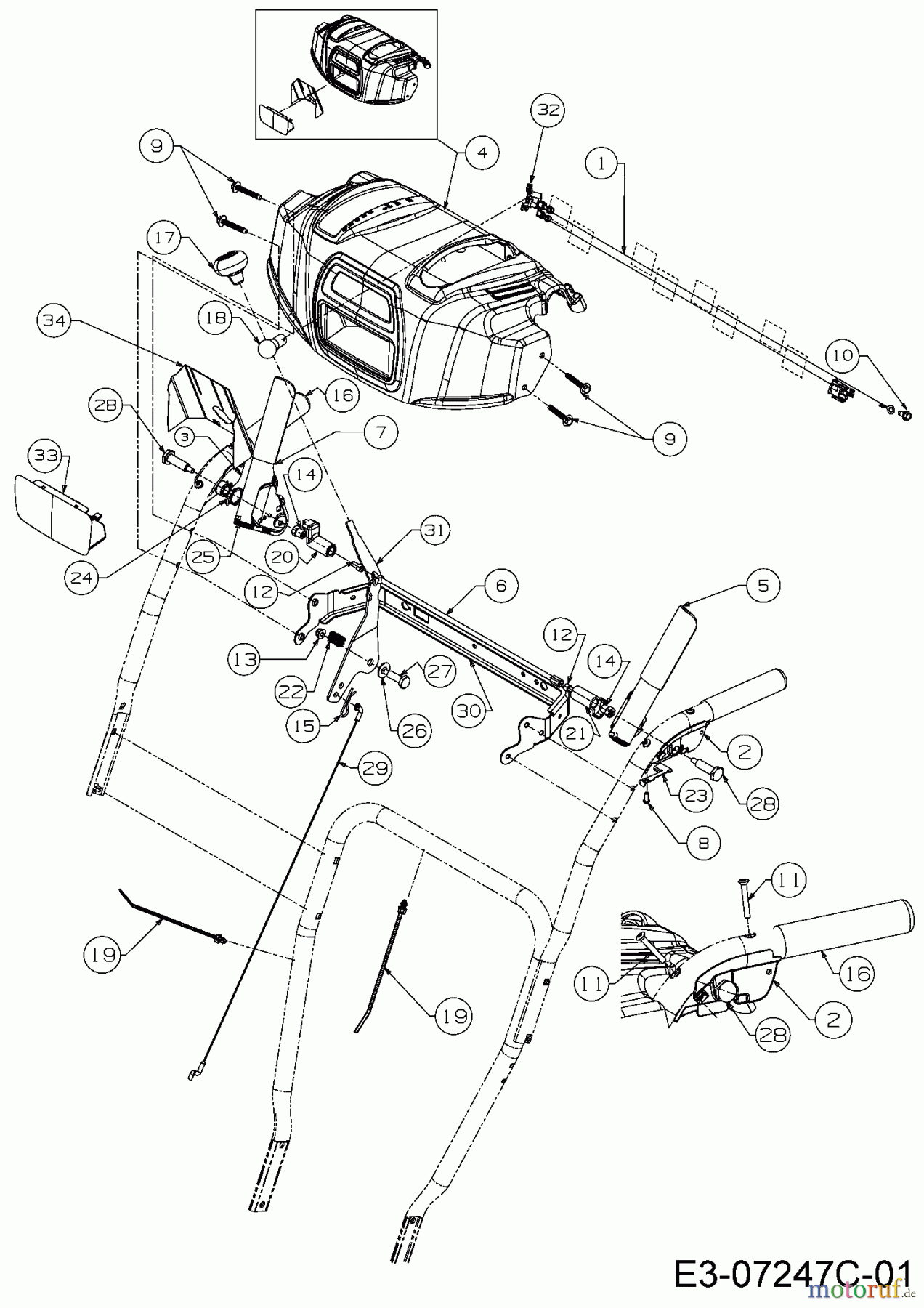  MTD Schneefräsen Optima ME 66 T 31AY74T3678  (2017) Armaturenbrett