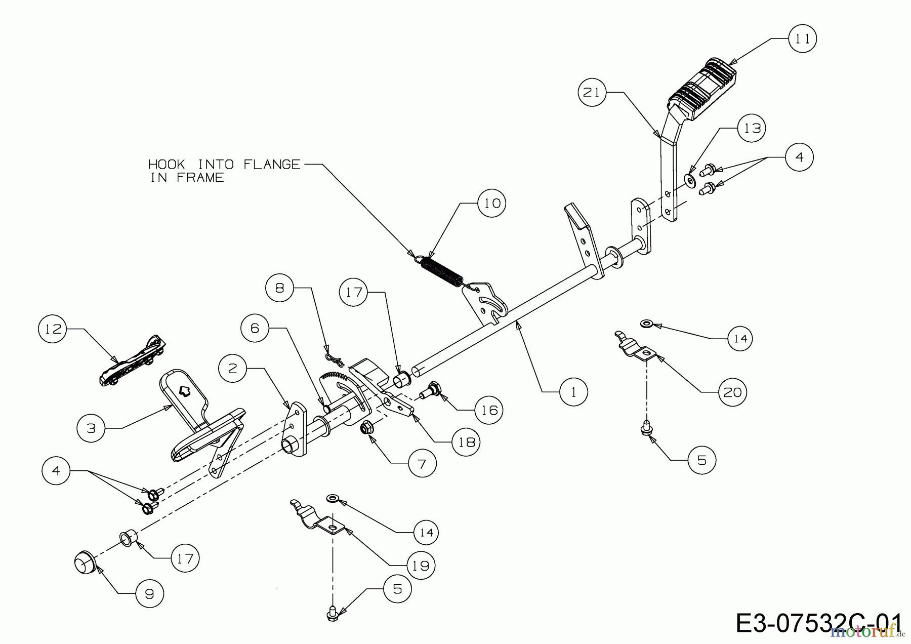  Rasor Rasentraktoren V 220 I 13HU99KN618  (2014) Pedalwelle