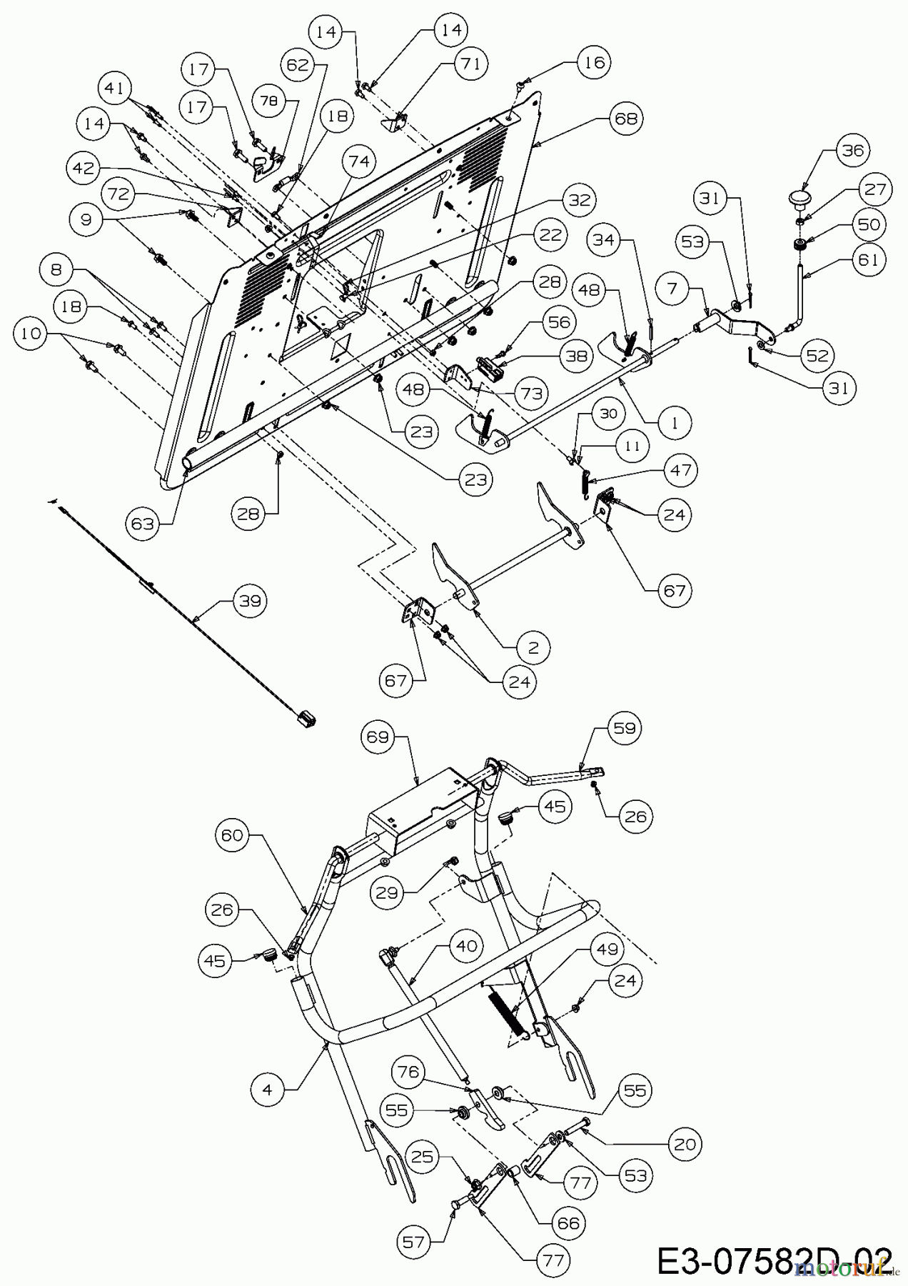  Gutbrod Rasentraktoren GLX 92 RH-K 13HG91GE690  (2016) Aushebung Grasfangsack, Heckplatte