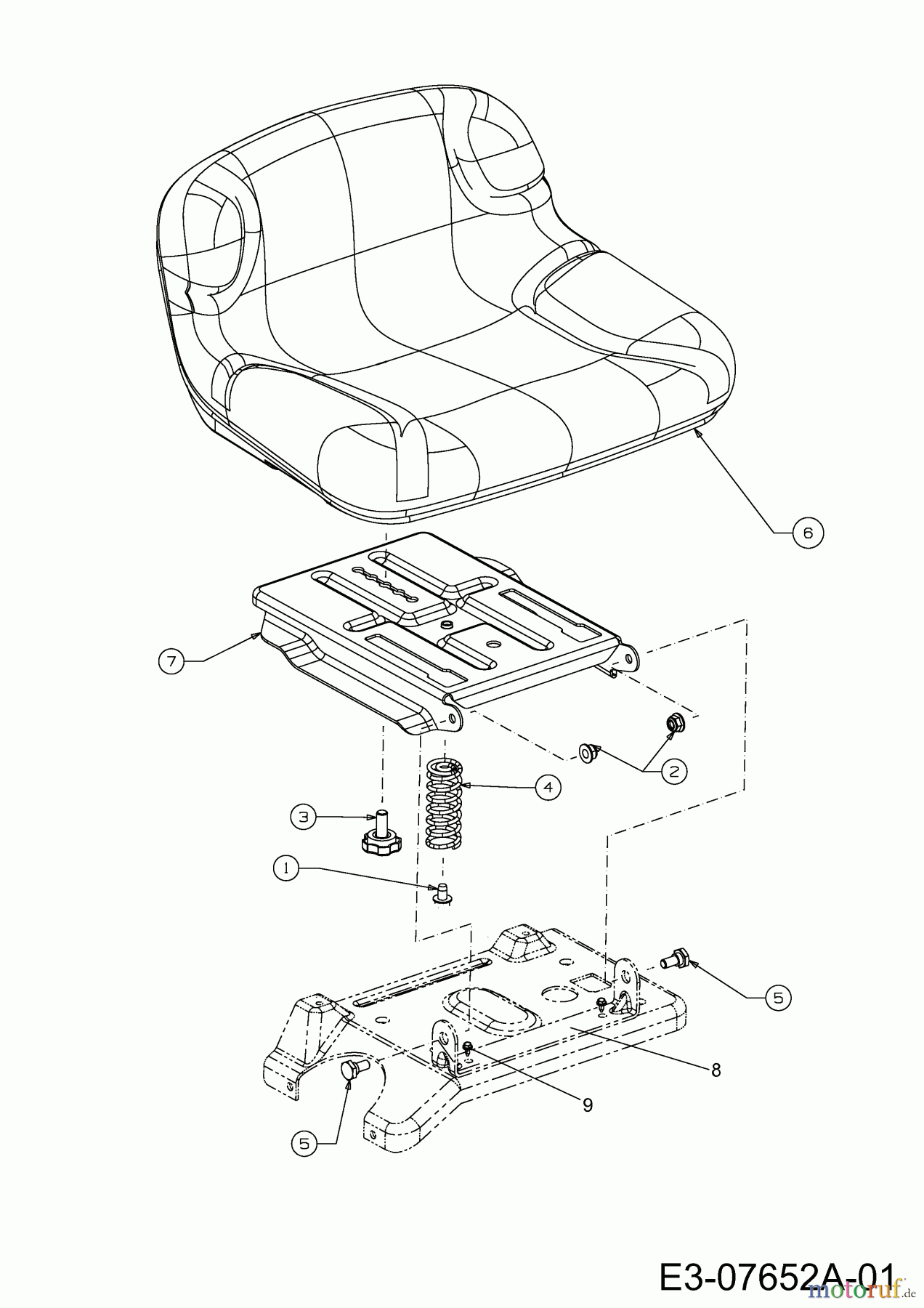  MTD Rasentraktoren Minirider 76 SD 13A226JD600  (2012) Sitz, Sitzträger