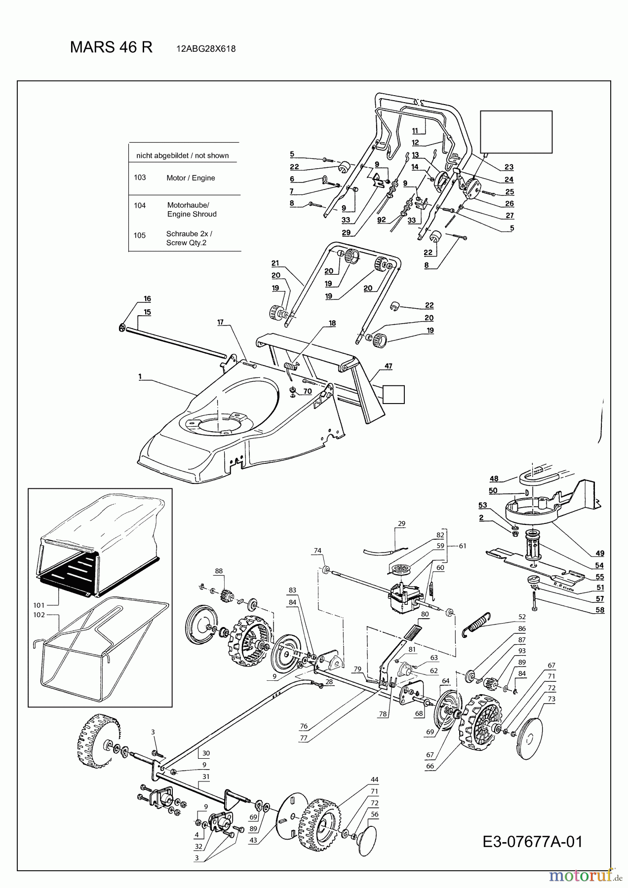  Rasor Motormäher mit Antrieb MARS 46 R 12ABG28X618  (2012) Grundgerät